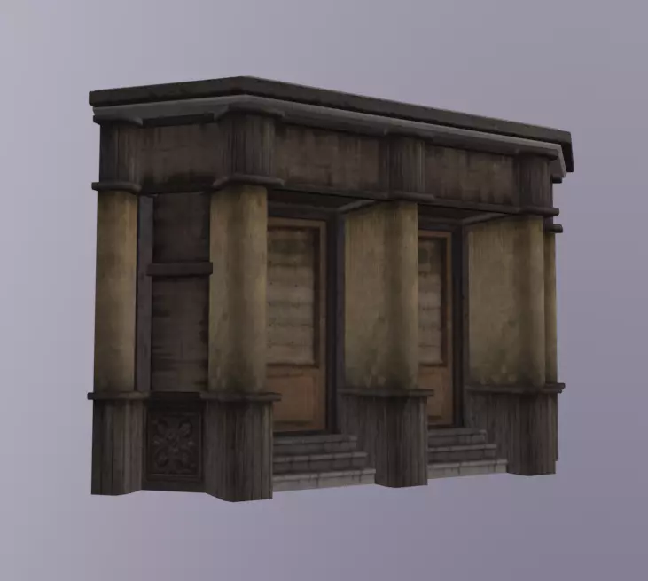 Shopfront Brown CR Low-poly 3D model_0