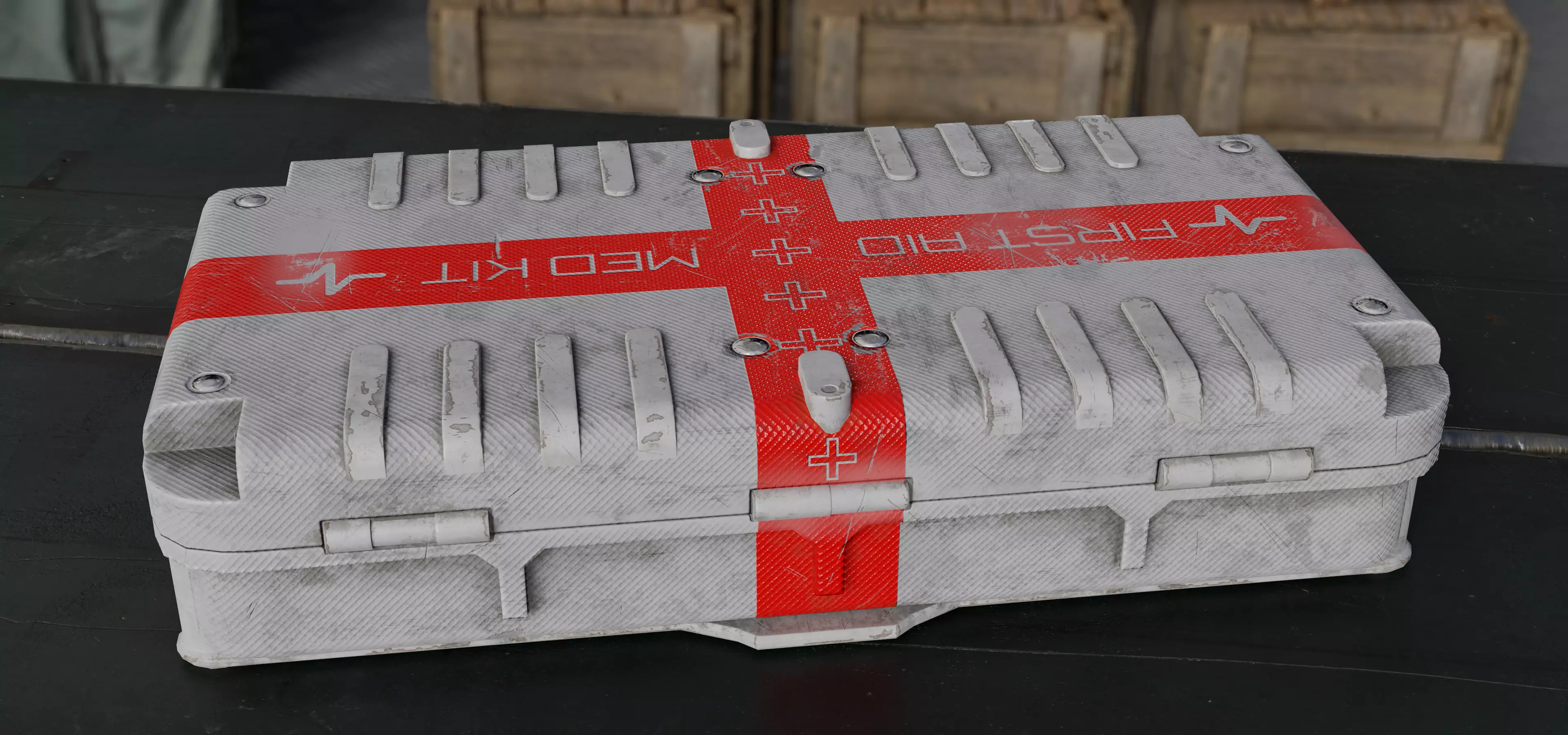 Medical box game ready first aid med kit - 3966 Low-poly 3D model_0