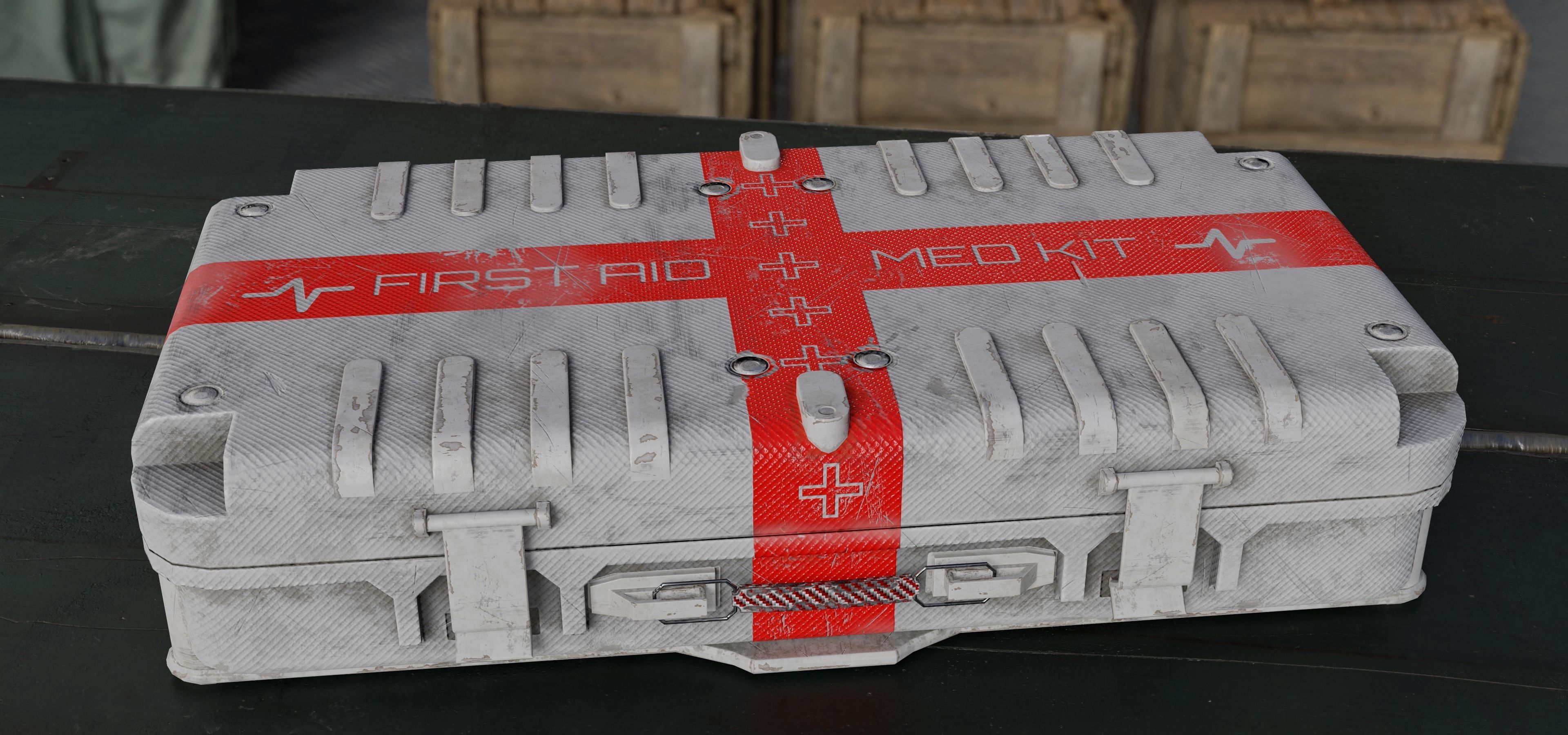 Medical box game ready first aid med kit - 3966 Low-poly 3D model_3