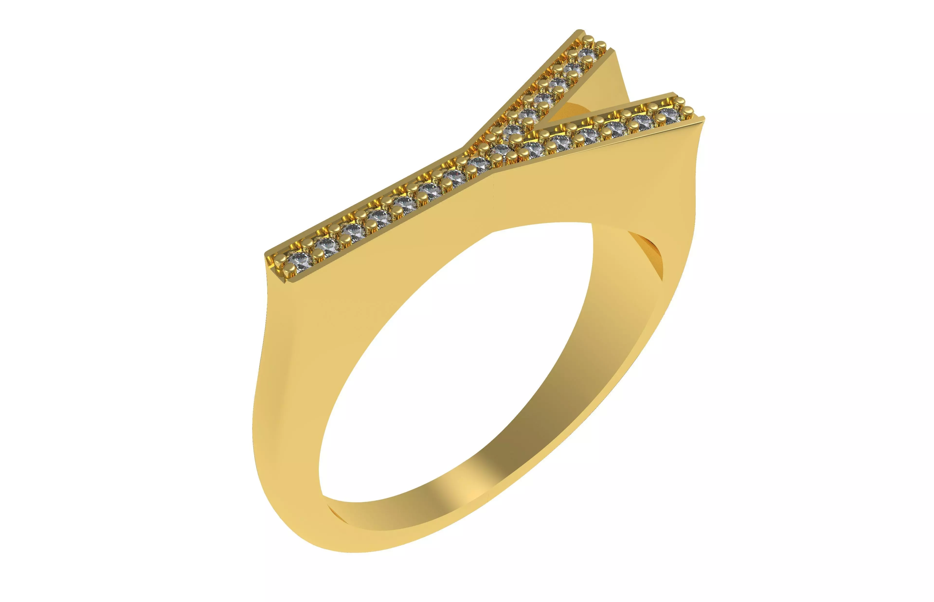 Alphabet Y Diamond Ring 3D print model