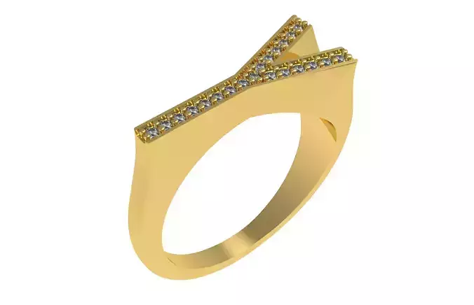 Alphabet Y Diamond Ring