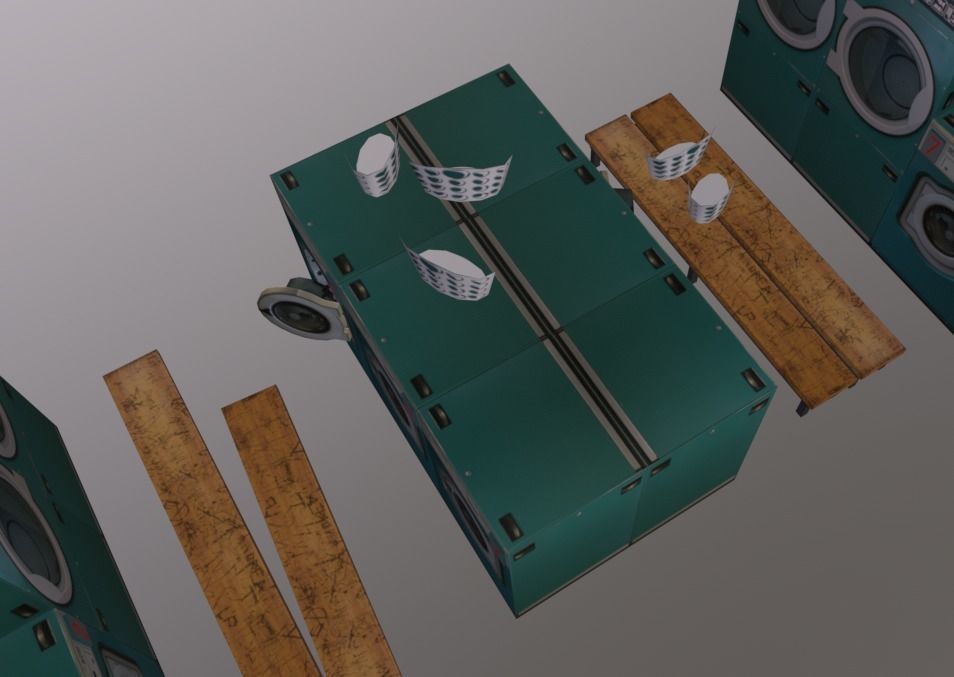 ShopFront Contents Launderette SIDE Low-poly 3D model_3