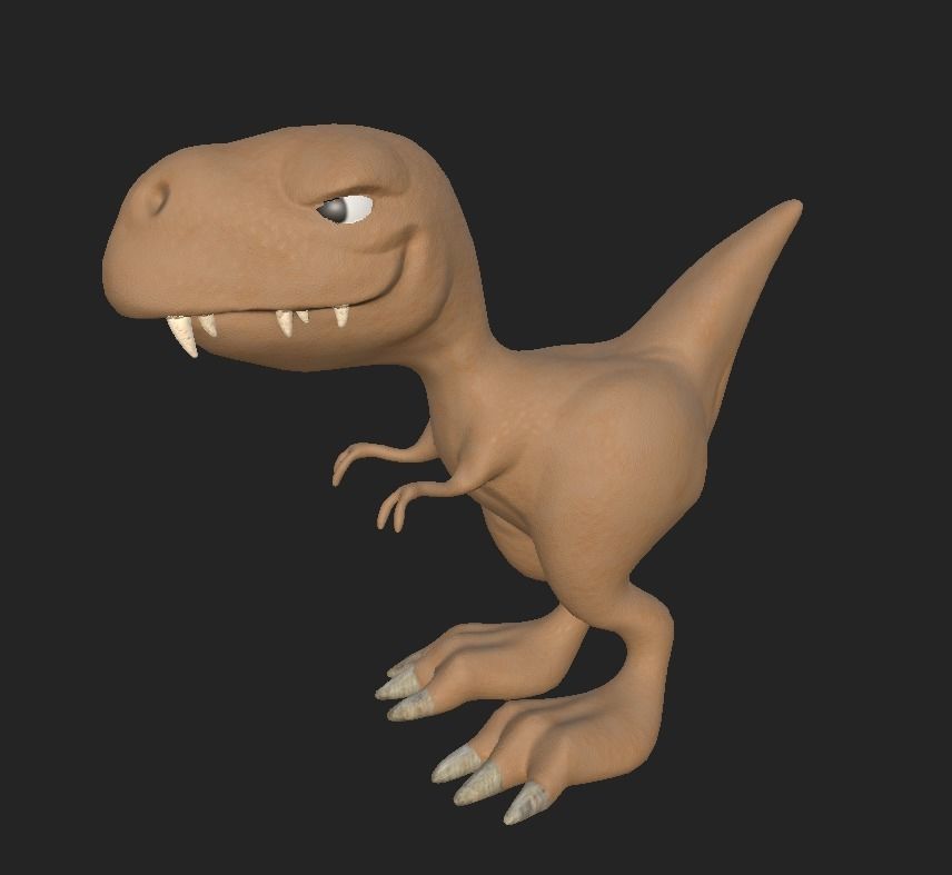 3D Cute Dinosaur Maya Rigged Textured Low-poly 3D model_1