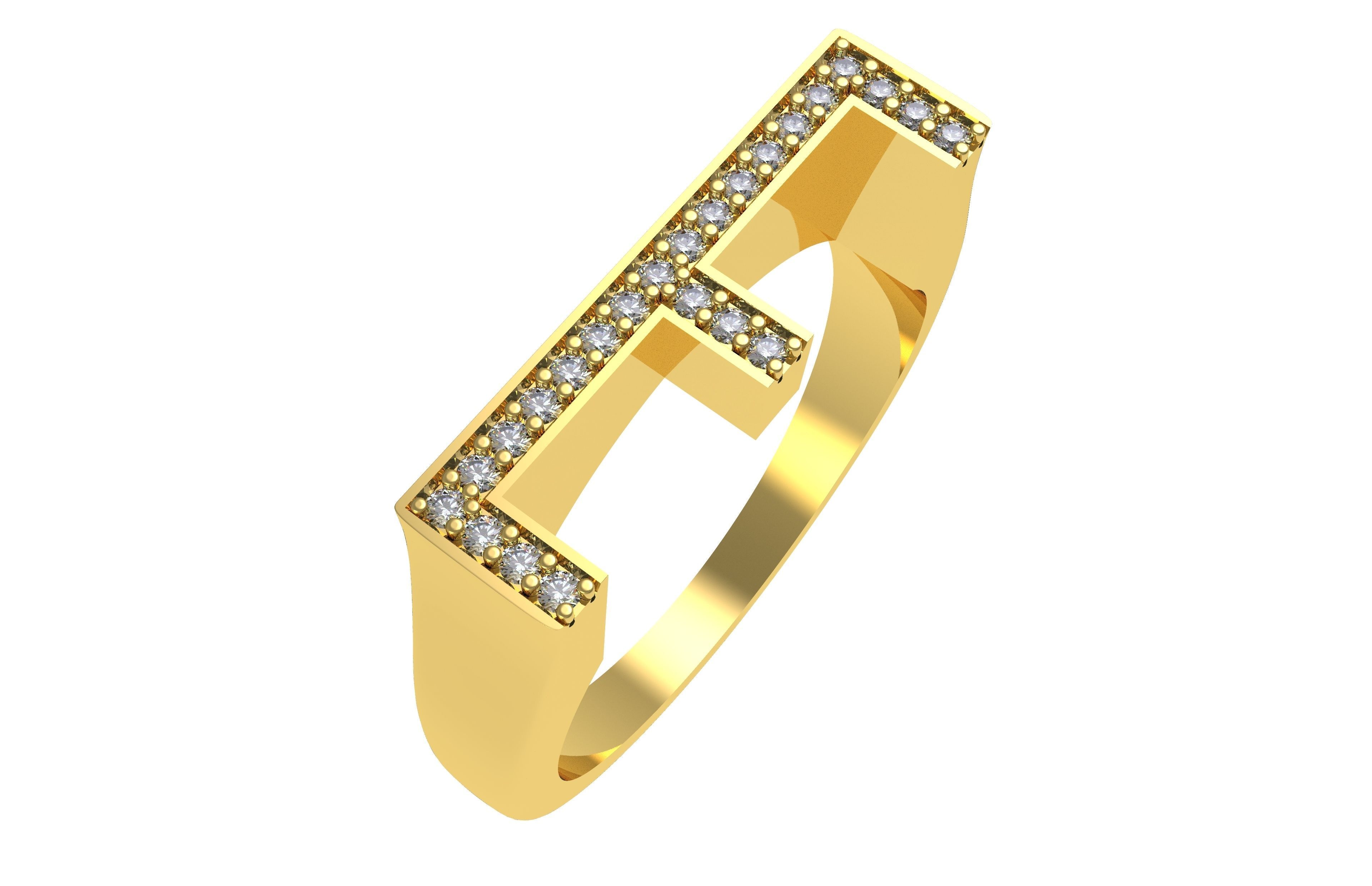 Alphabet A to Z Diamond Ring 3D Model Collection_5