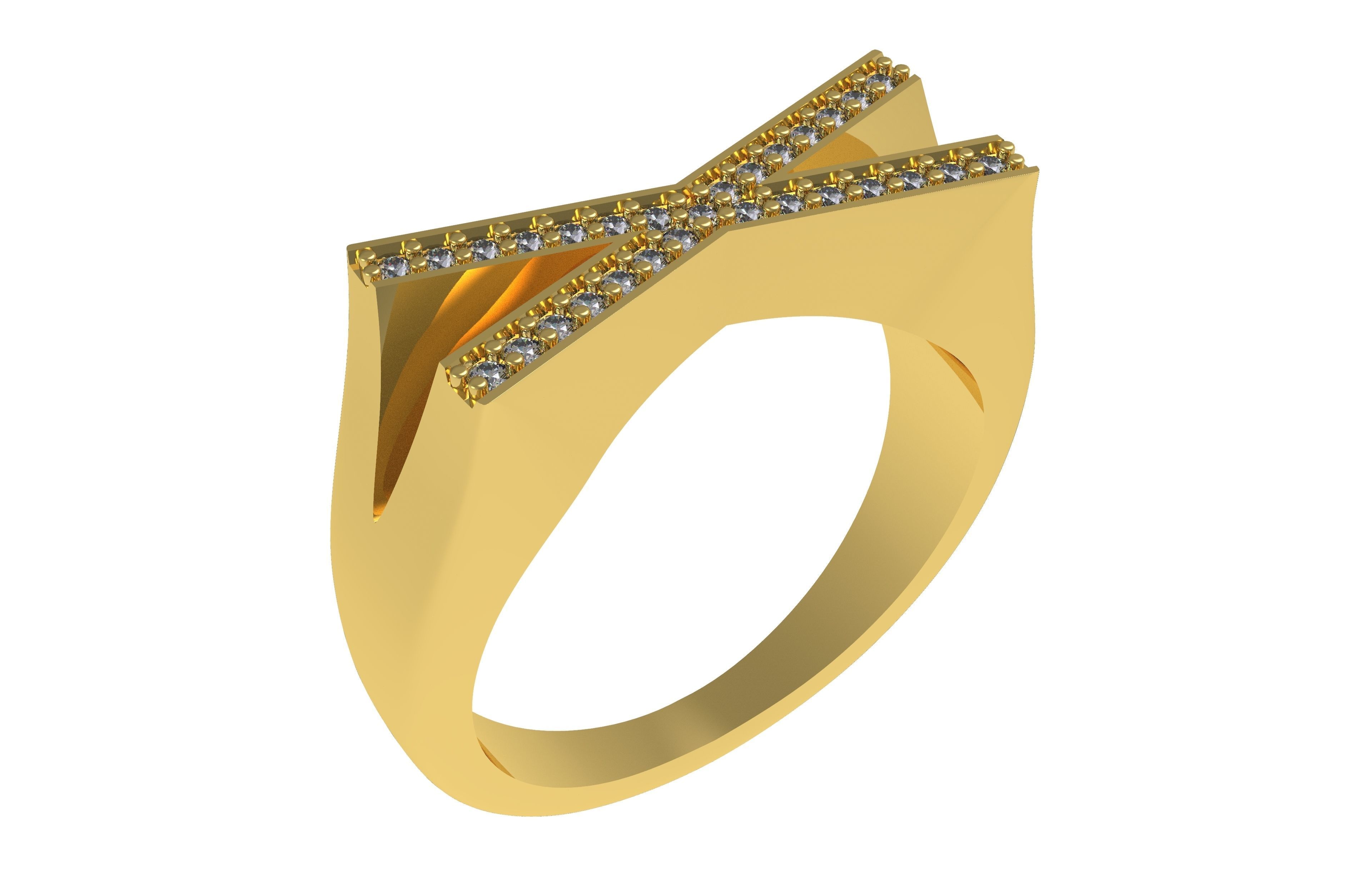 Alphabet A to Z Diamond Ring 3D Model Collection_24