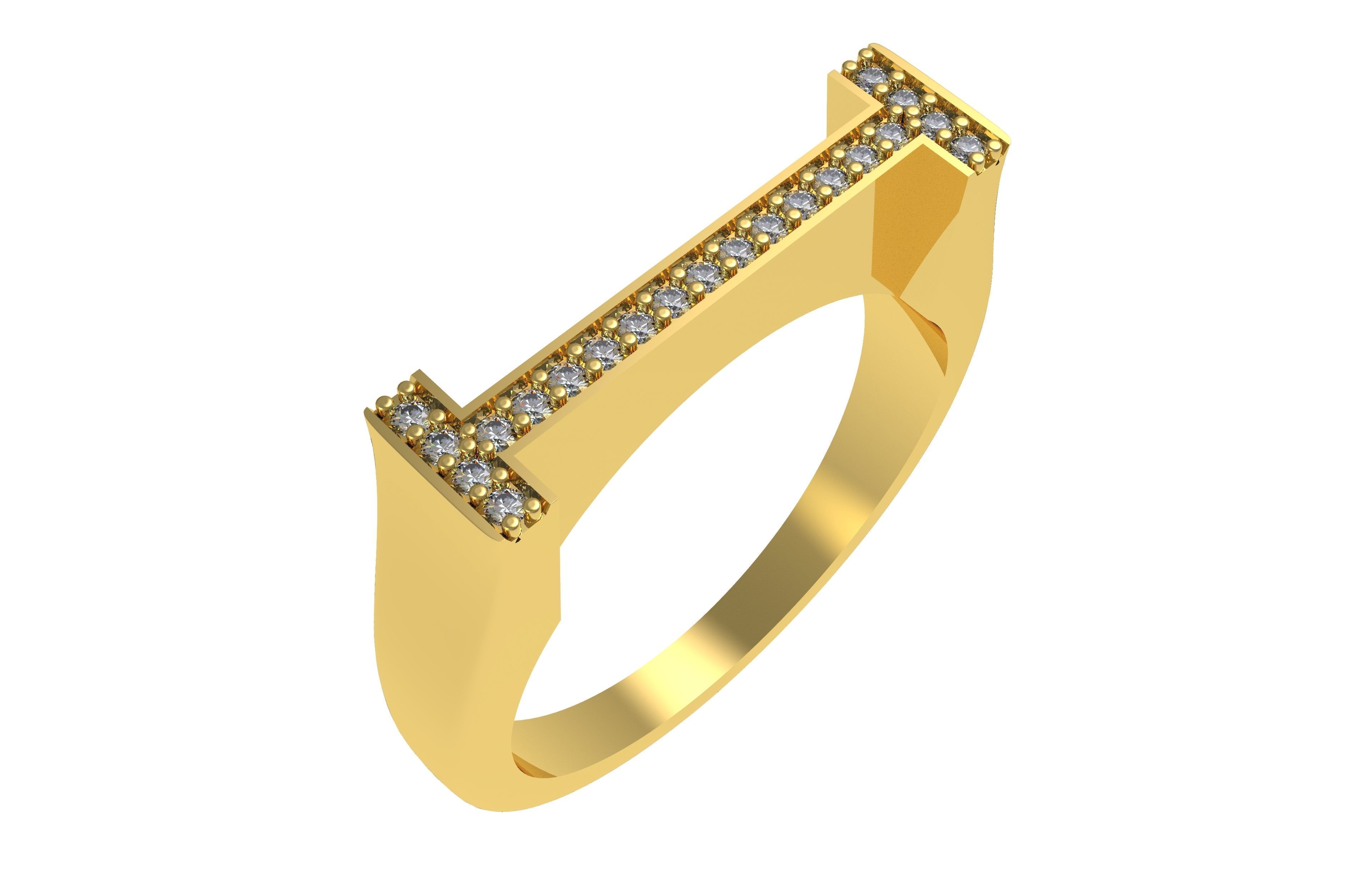 Alphabet A to Z Diamond Ring 3D Model Collection_9