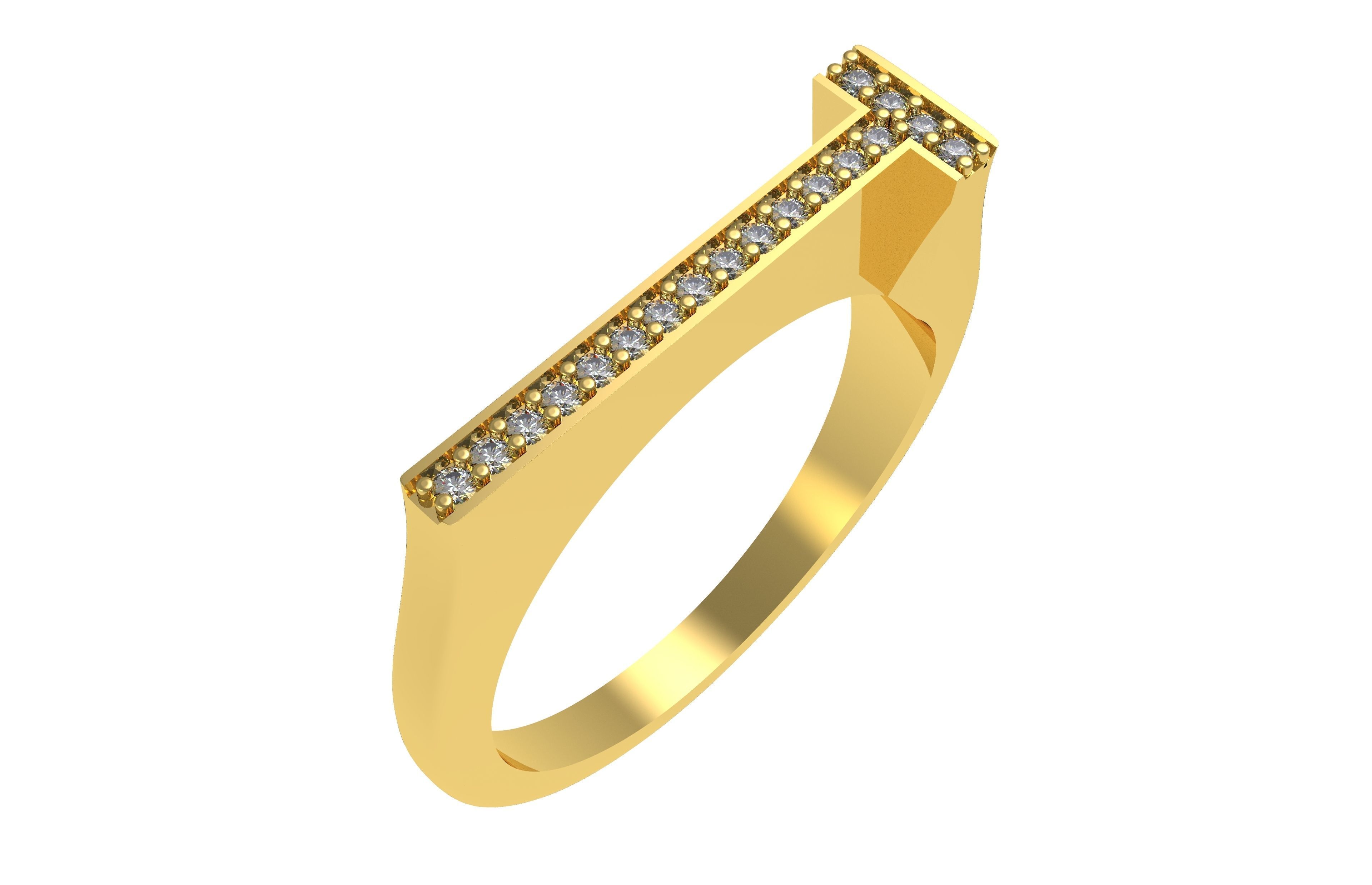 Alphabet A to Z Diamond Ring 3D Model Collection_20