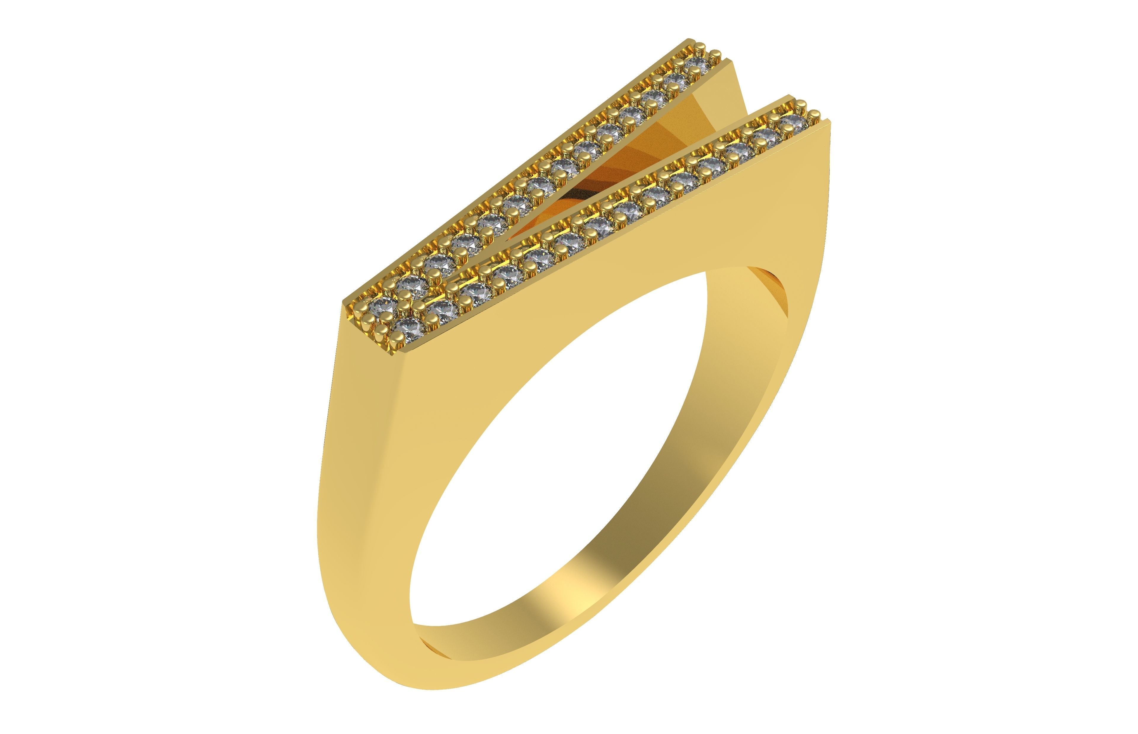 Alphabet A to Z Diamond Ring 3D Model Collection_22