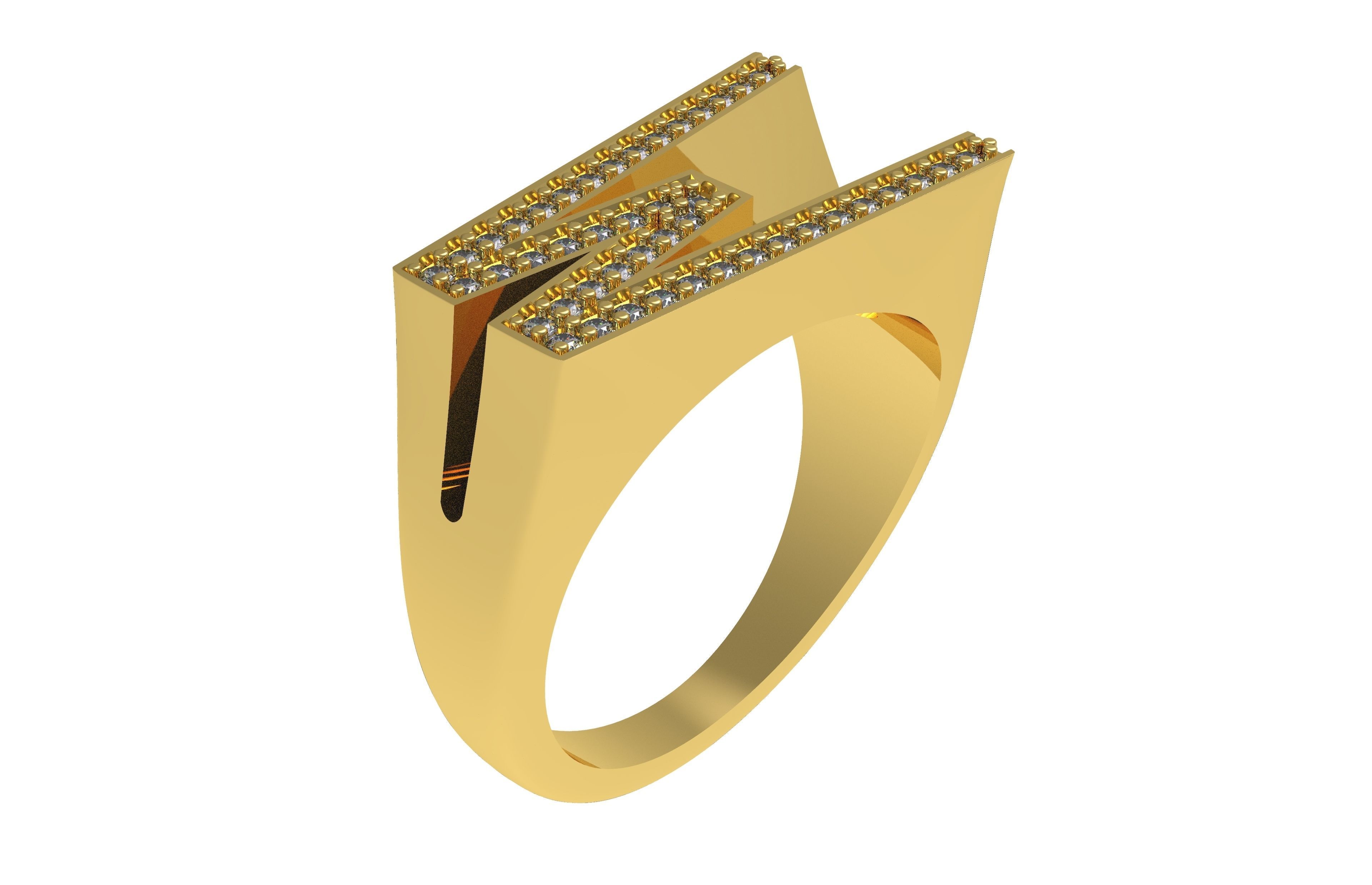 Alphabet A to Z Diamond Ring 3D Model Collection_23