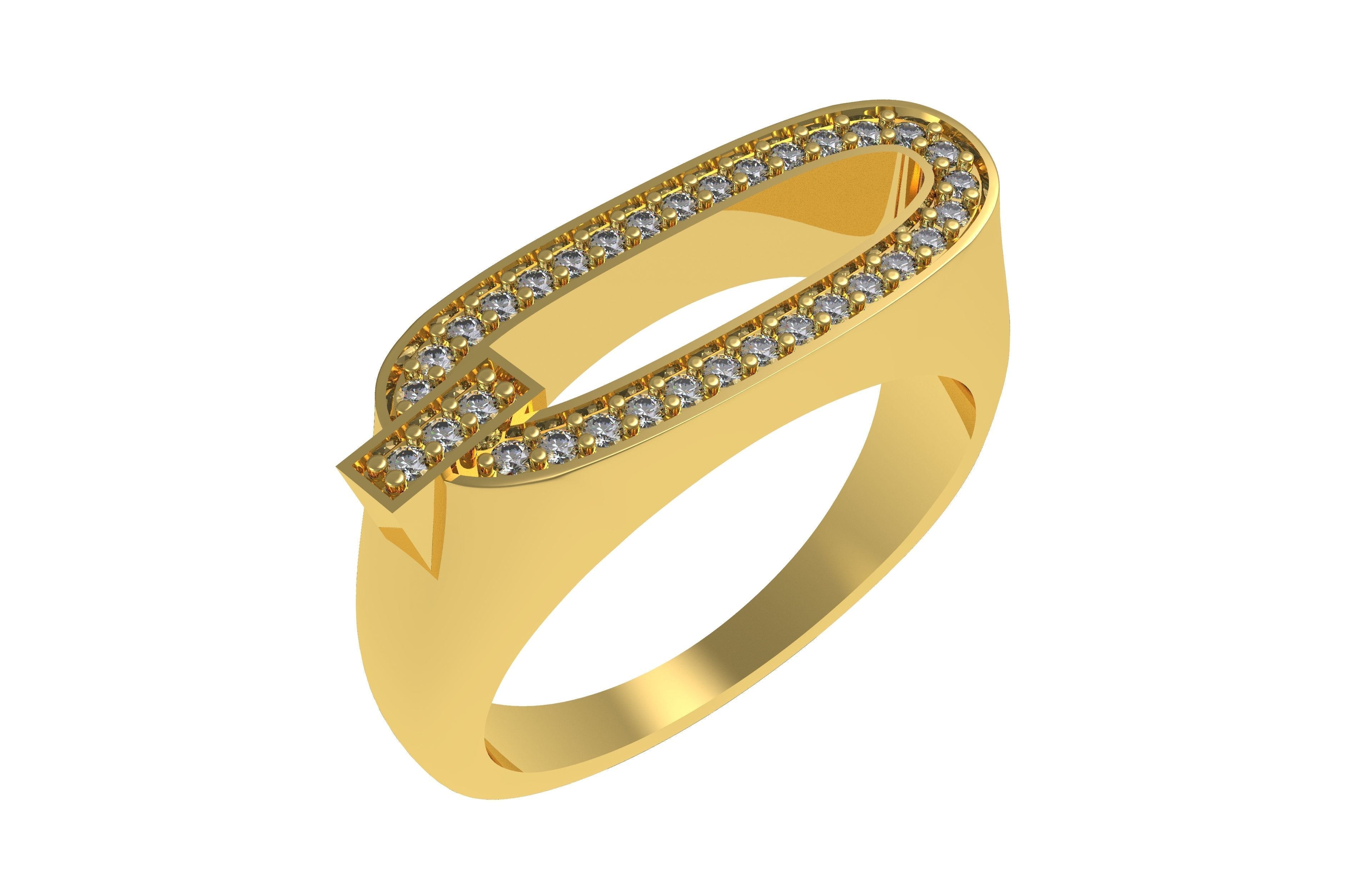 Alphabet A to Z Diamond Ring 3D Model Collection_17