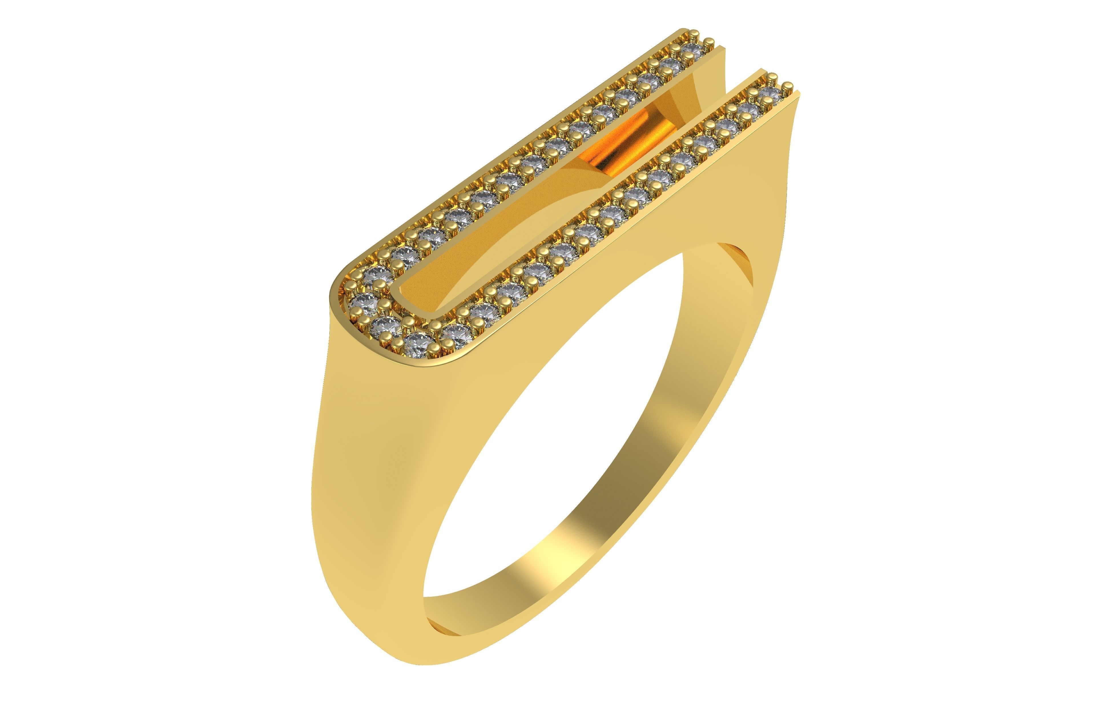 Alphabet A to Z Diamond Ring 3D Model Collection_21