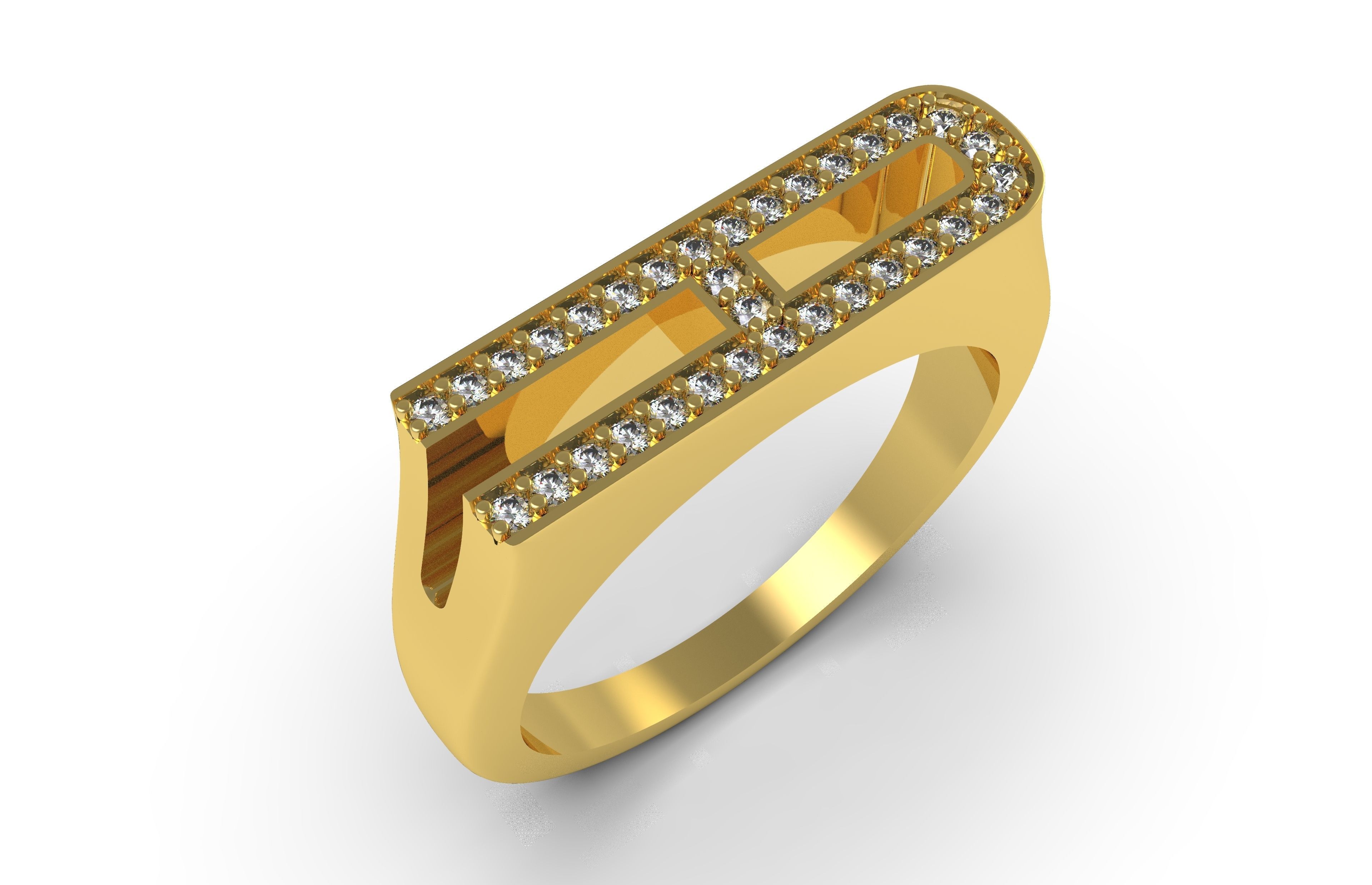 Alphabet A to Z Diamond Ring 3D Model Collection_1