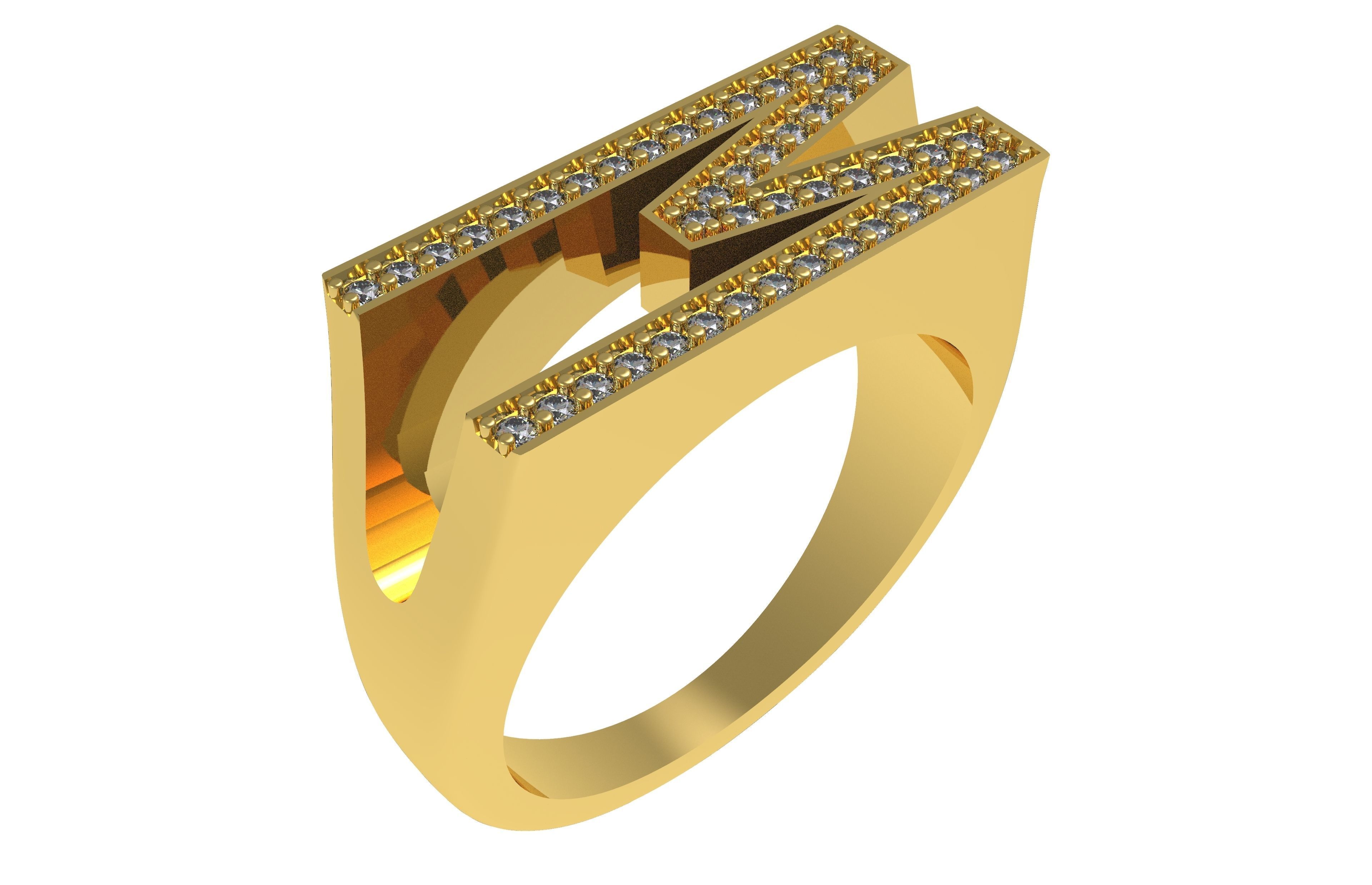 Alphabet A to Z Diamond Ring 3D Model Collection_13