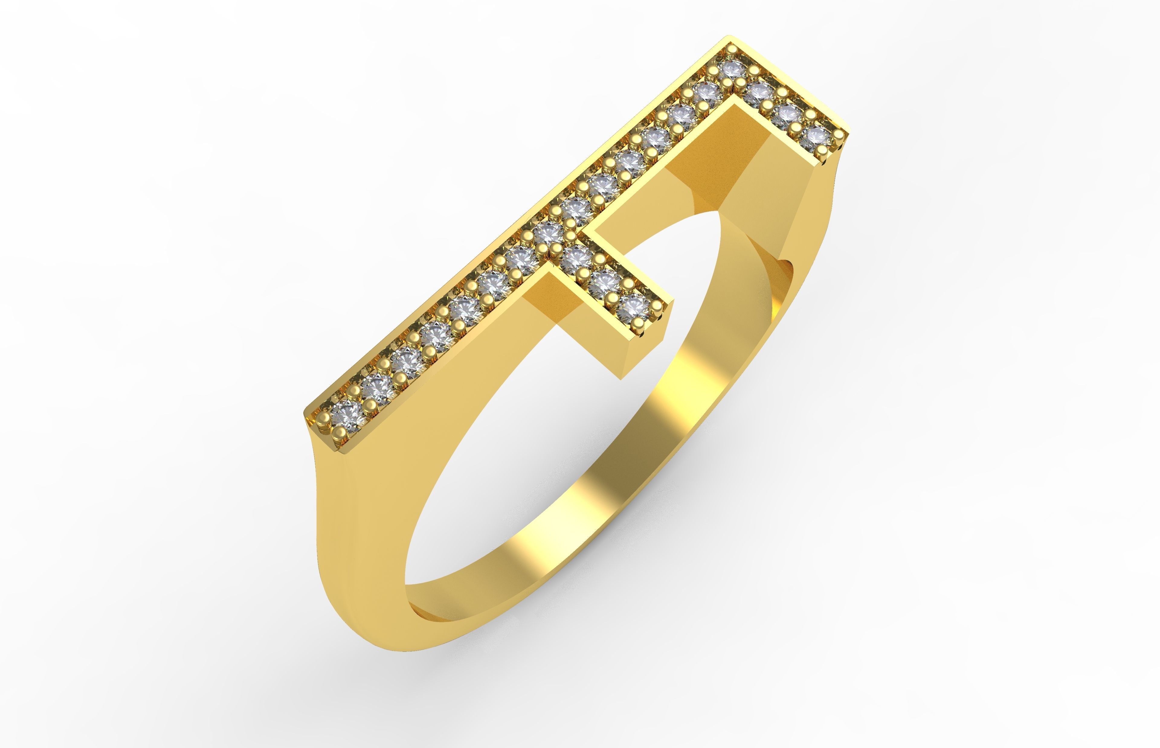 Alphabet A to Z Diamond Ring 3D Model Collection_6