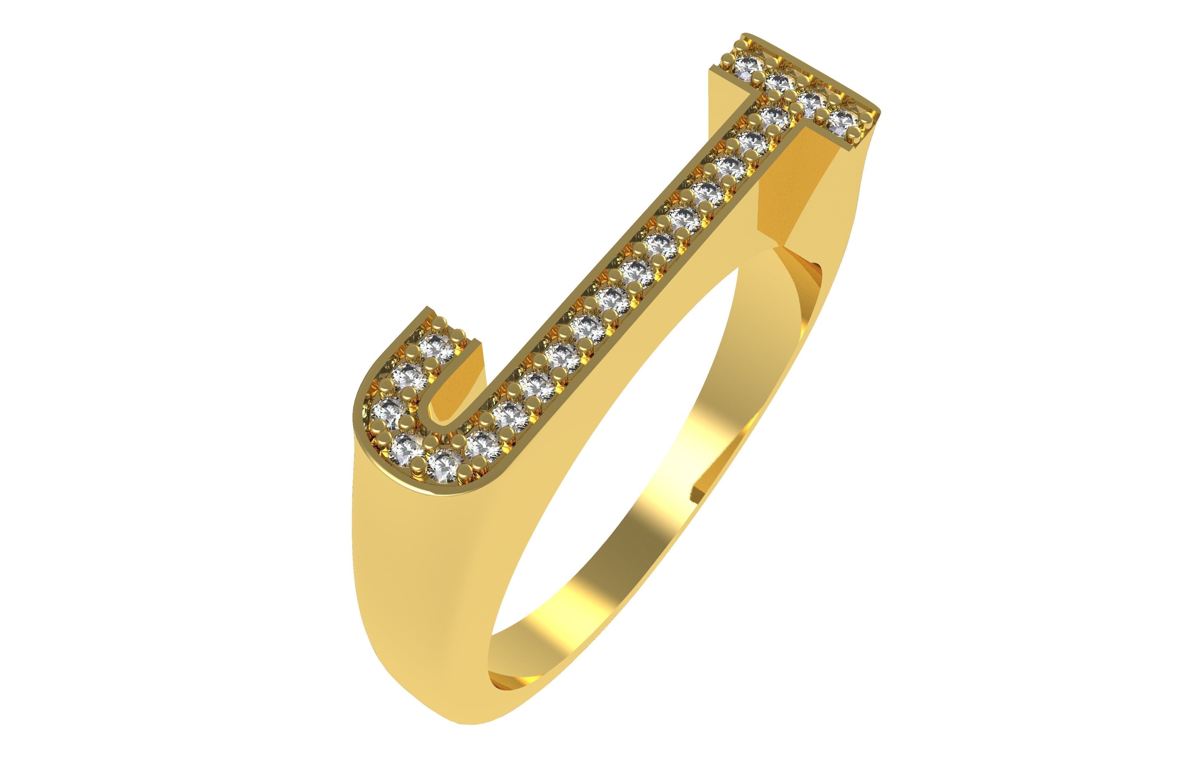Alphabet A to Z Diamond Ring 3D Model Collection_10