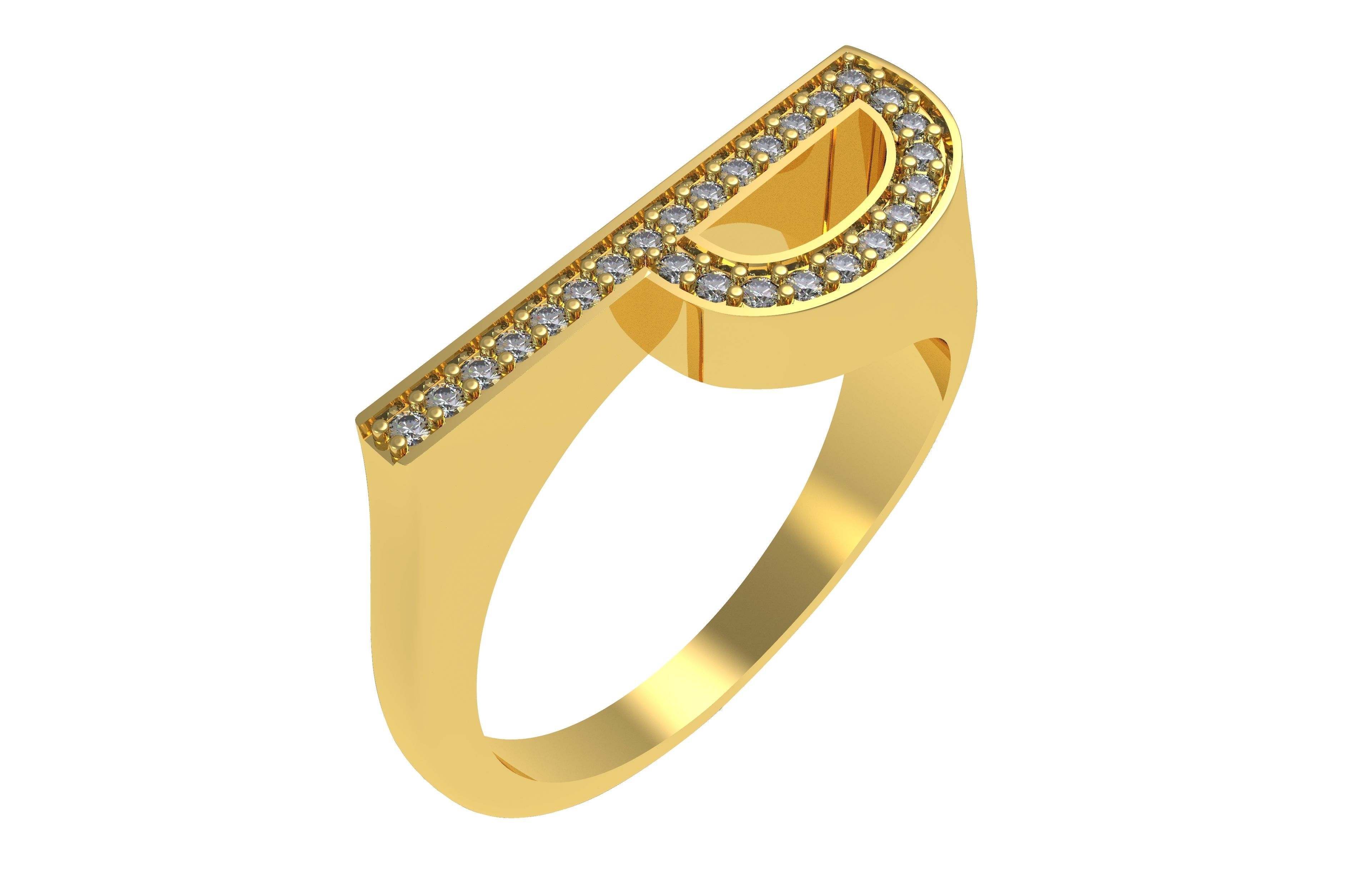 Alphabet A to Z Diamond Ring 3D Model Collection_16