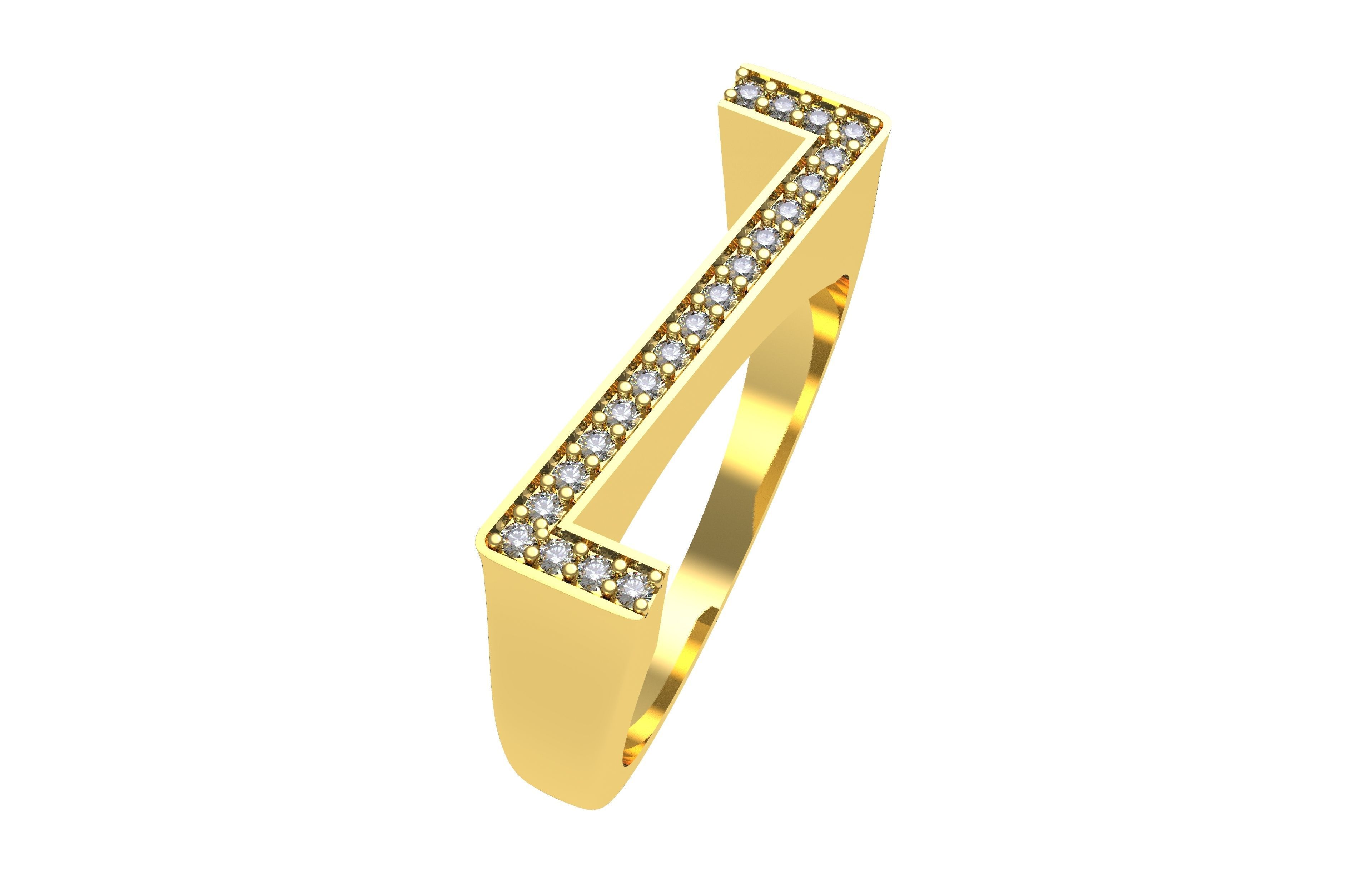 Alphabet A to Z Diamond Ring 3D Model Collection_26
