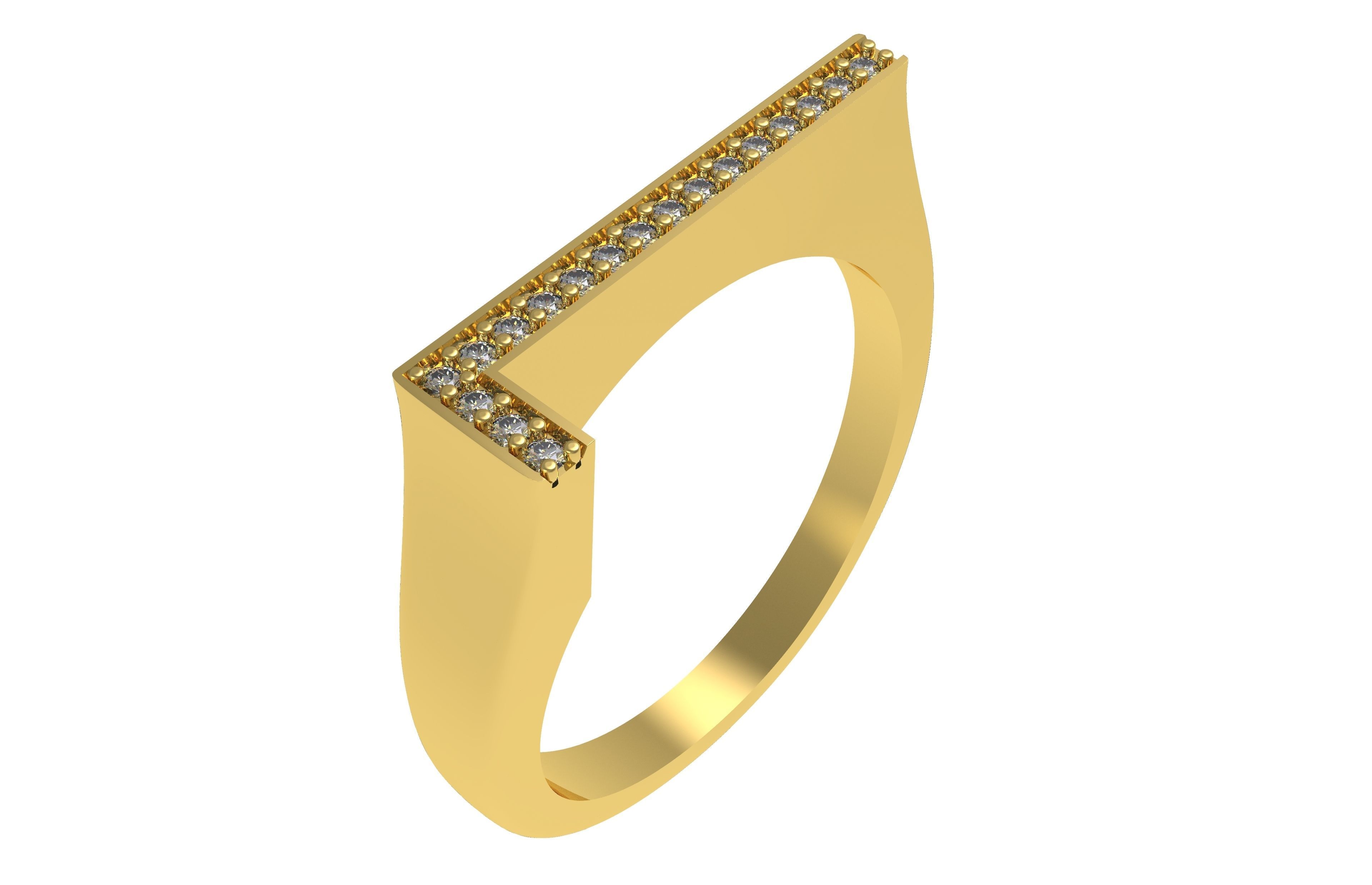 Alphabet A to Z Diamond Ring 3D Model Collection_12