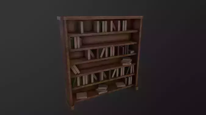 bookshelf 3D Model Low-poly 3D model