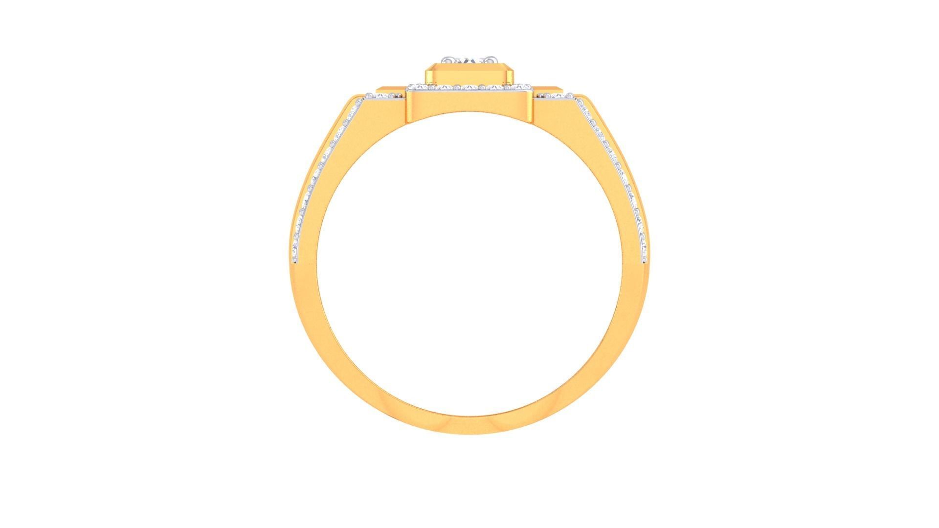 Solitaire Men Groom Gents Diamond Ring 3dm stl obj mtl 3mf glb 3D print model_8