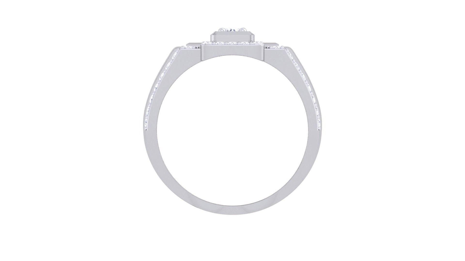 Solitaire Men Groom Gents Diamond Ring 3dm stl obj mtl 3mf glb 3D print model_9