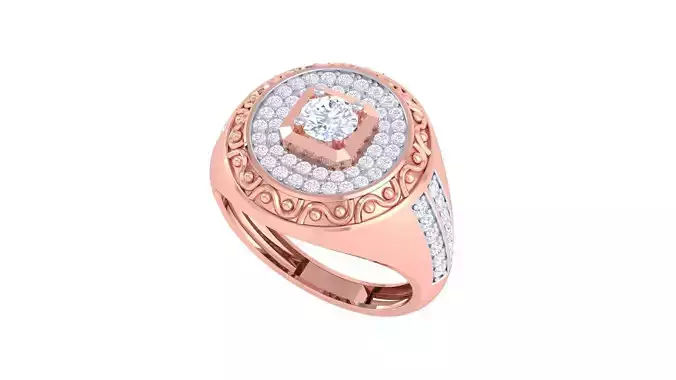 Solitaire Men Groom Gents Diamond Ring 3dm stl obj mtl 3mf glb