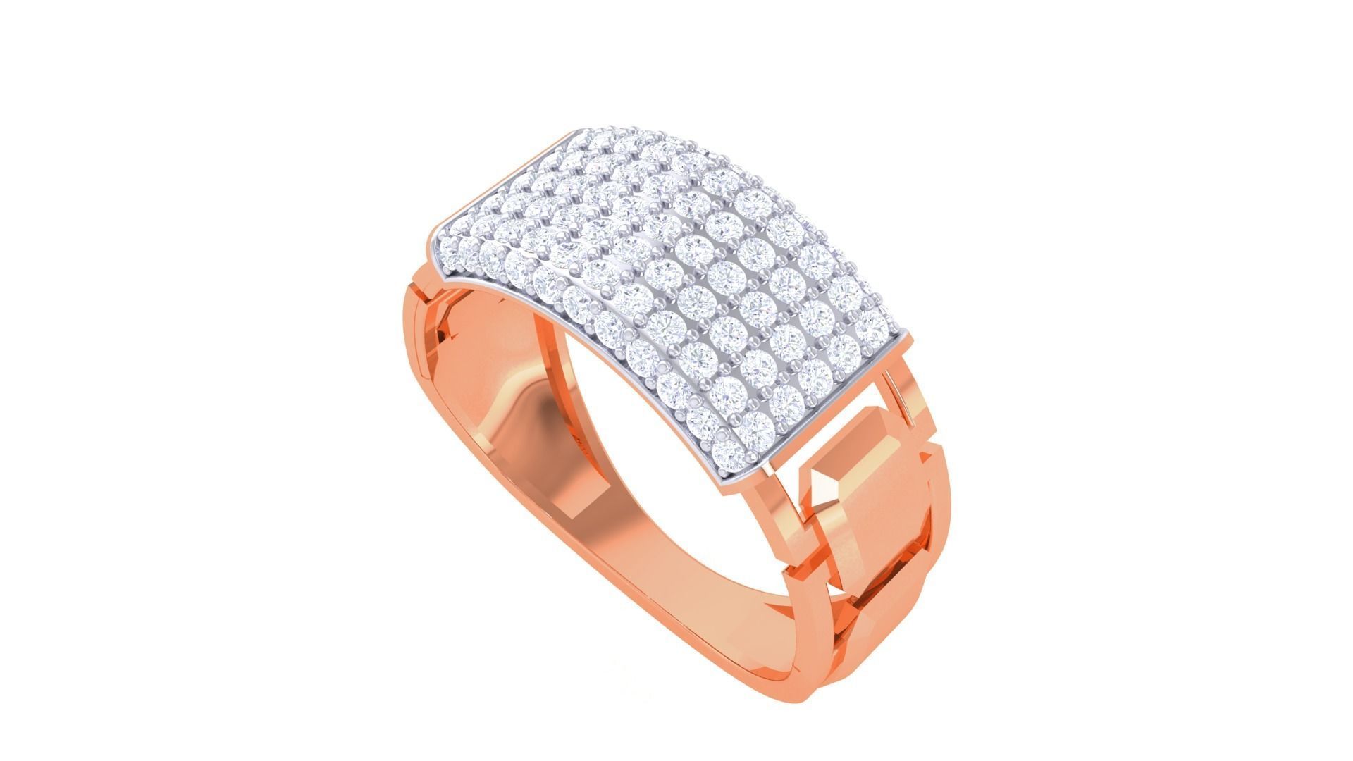 Men Groom Gents Diamond Ring 3dm stl obj mtl 3mf glb 3D print model_3