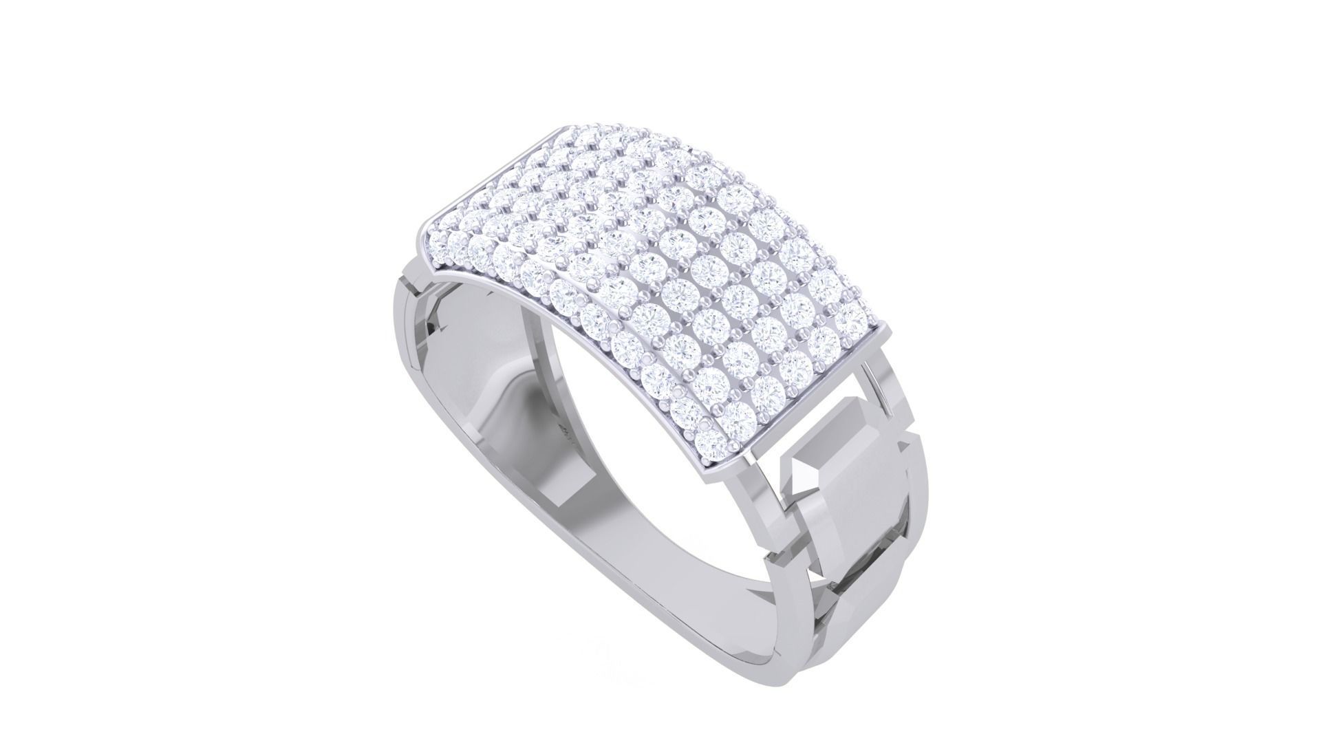 Men Groom Gents Diamond Ring 3dm stl obj mtl 3mf glb 3D print model_1