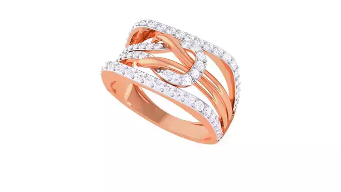 Loop Knot Men Groom Gents Diamond Ring 3dm stl obj mtl 3mf glb