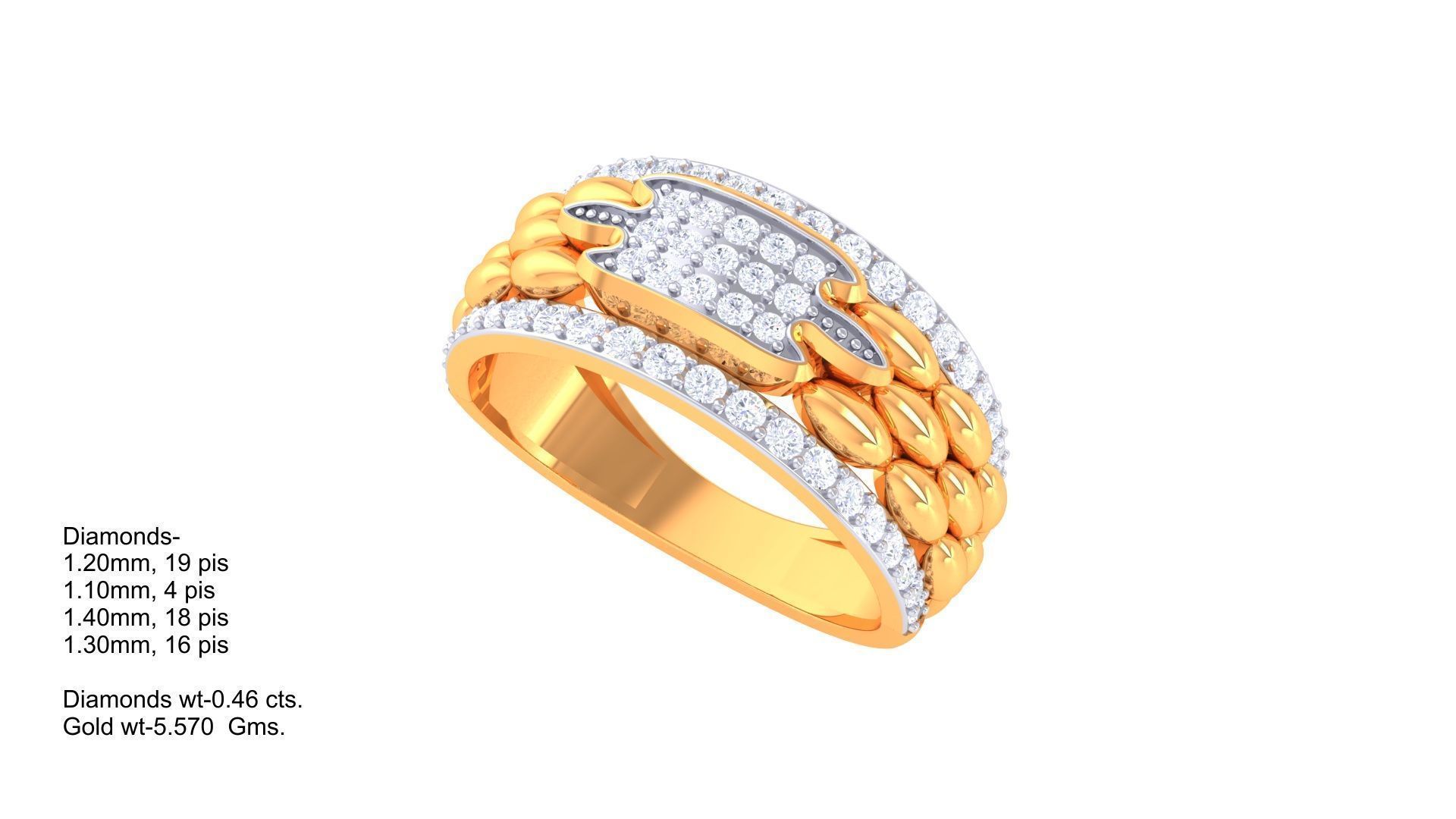 Woven Wire Rope Men Groom Gents Diamond Ring 3dm stl obj mtl 3D print model_5