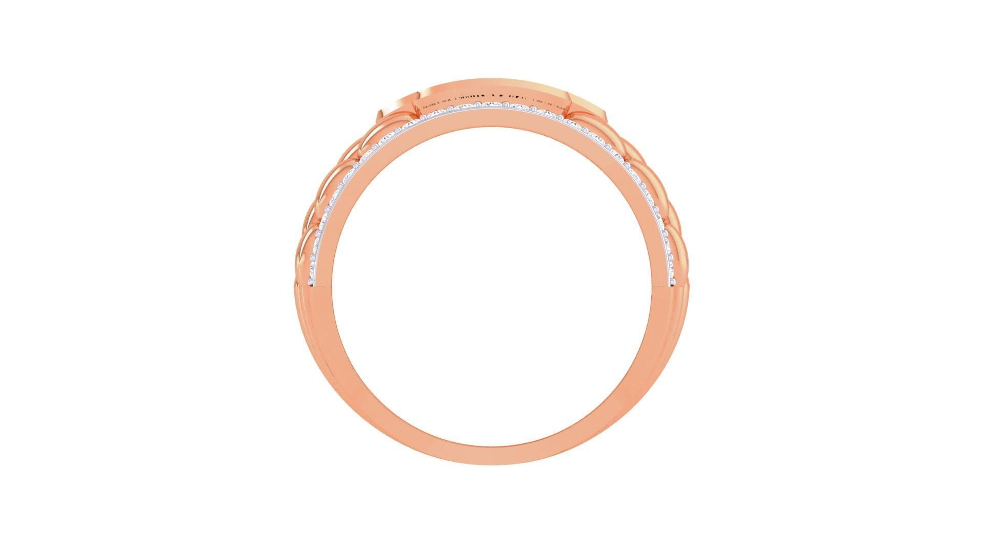 Woven Wire Rope Men Groom Gents Diamond Ring 3dm stl obj mtl 3D print model_10