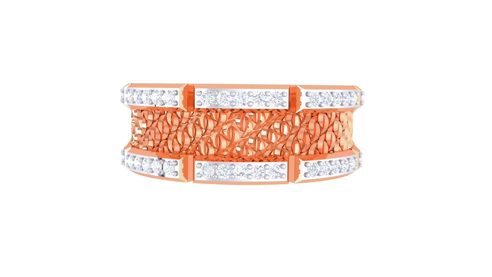 Men Groom Gents Diamond Ring 3dm stl obj mtl 3mf glb 3D print model_6