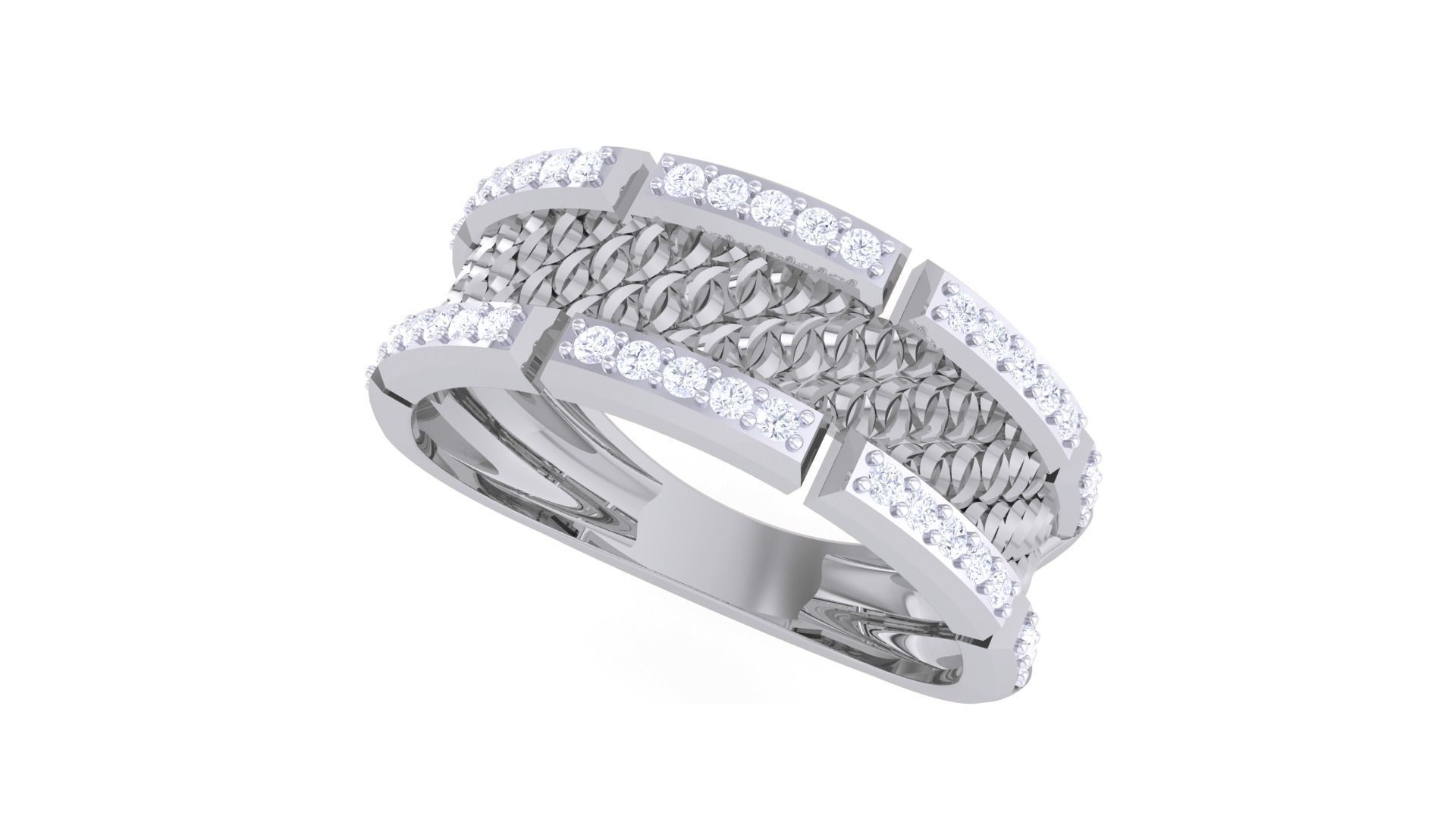 Men Groom Gents Diamond Ring 3dm stl obj mtl 3mf glb 3D print model_1