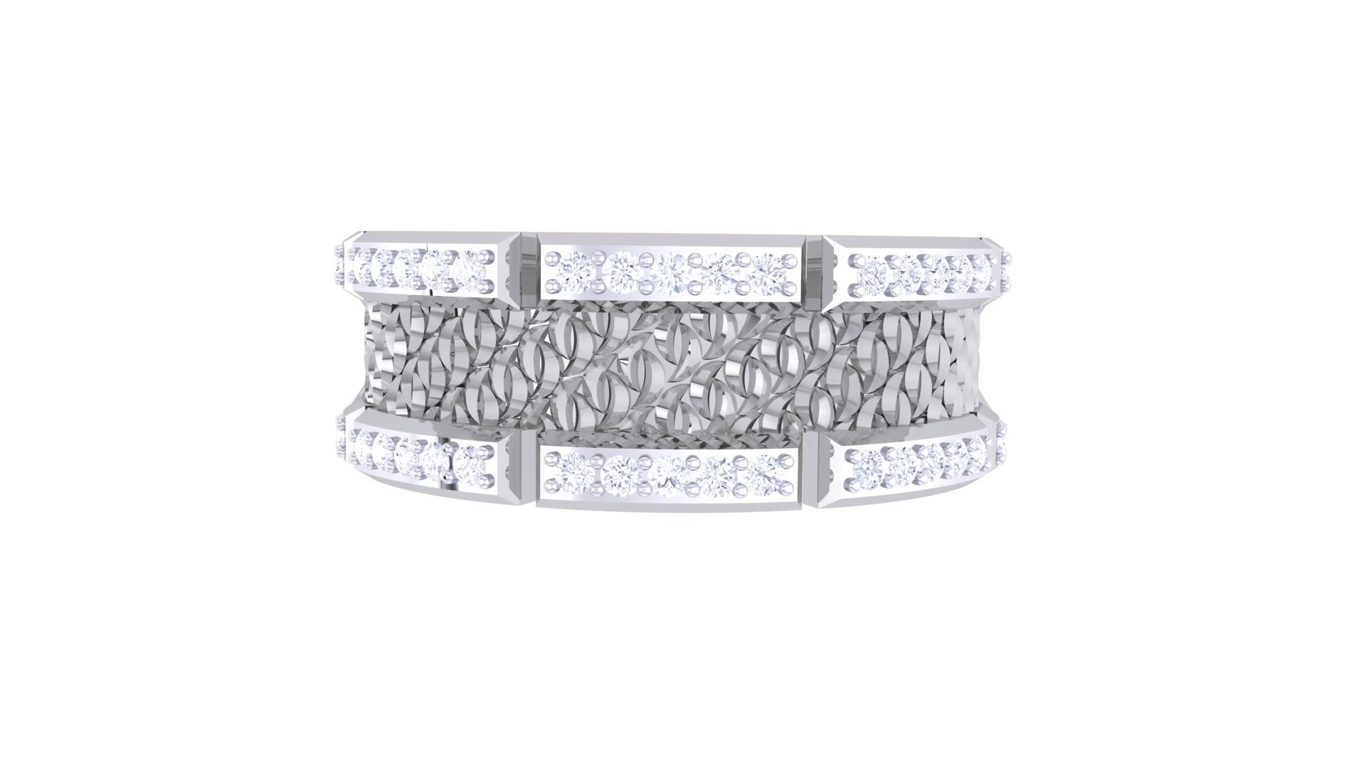 Men Groom Gents Diamond Ring 3dm stl obj mtl 3mf glb 3D print model_5