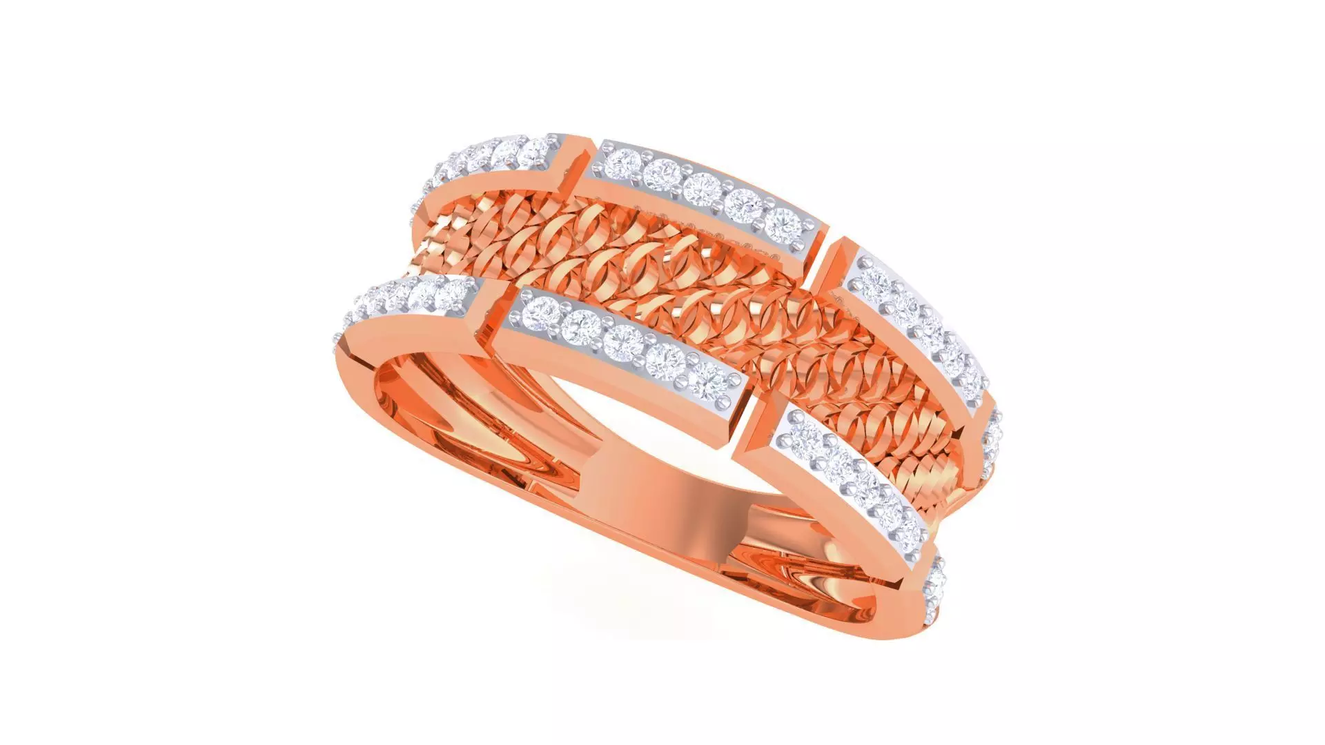 Men Groom Gents Diamond Ring 3dm stl obj mtl 3mf glb 3D print model_0