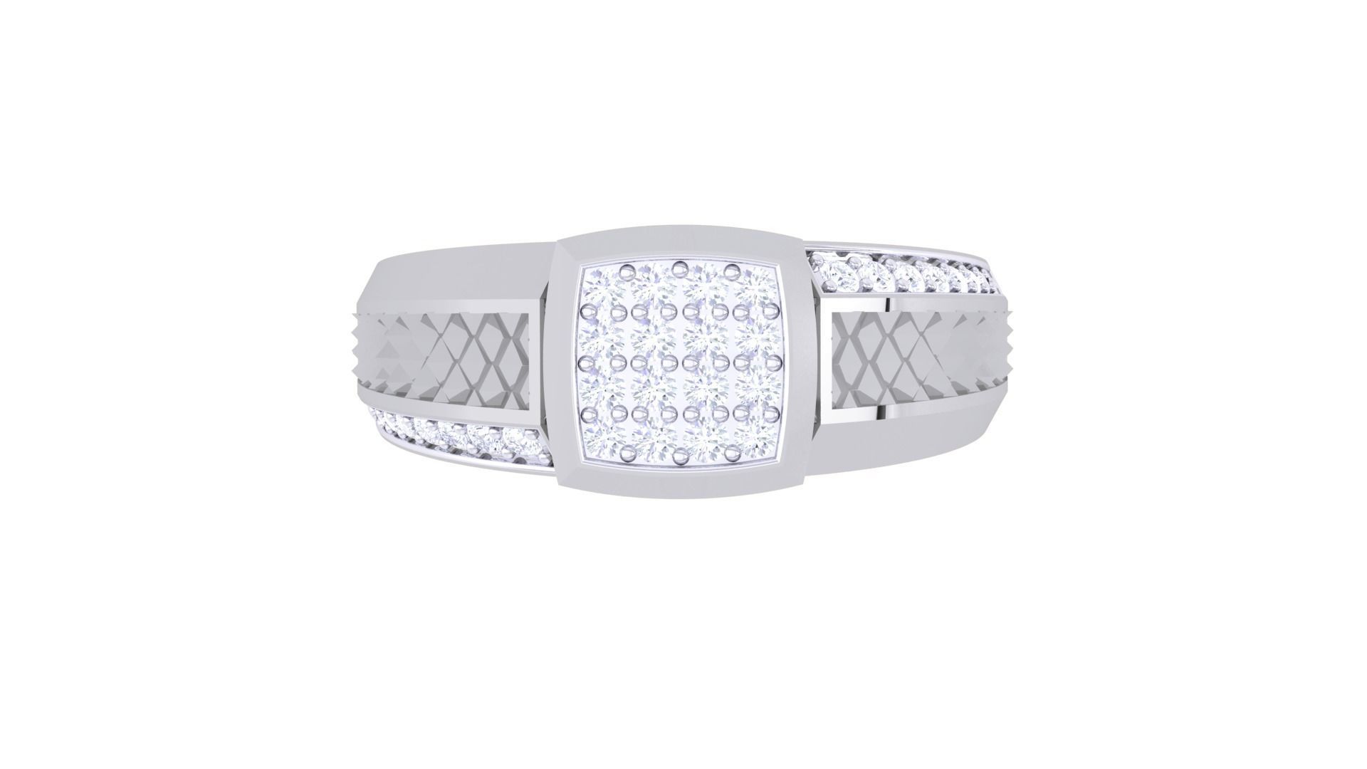 Men Groom Gents Diamond Ring 3dm stl obj mtl 3mf glb 3D print model_5