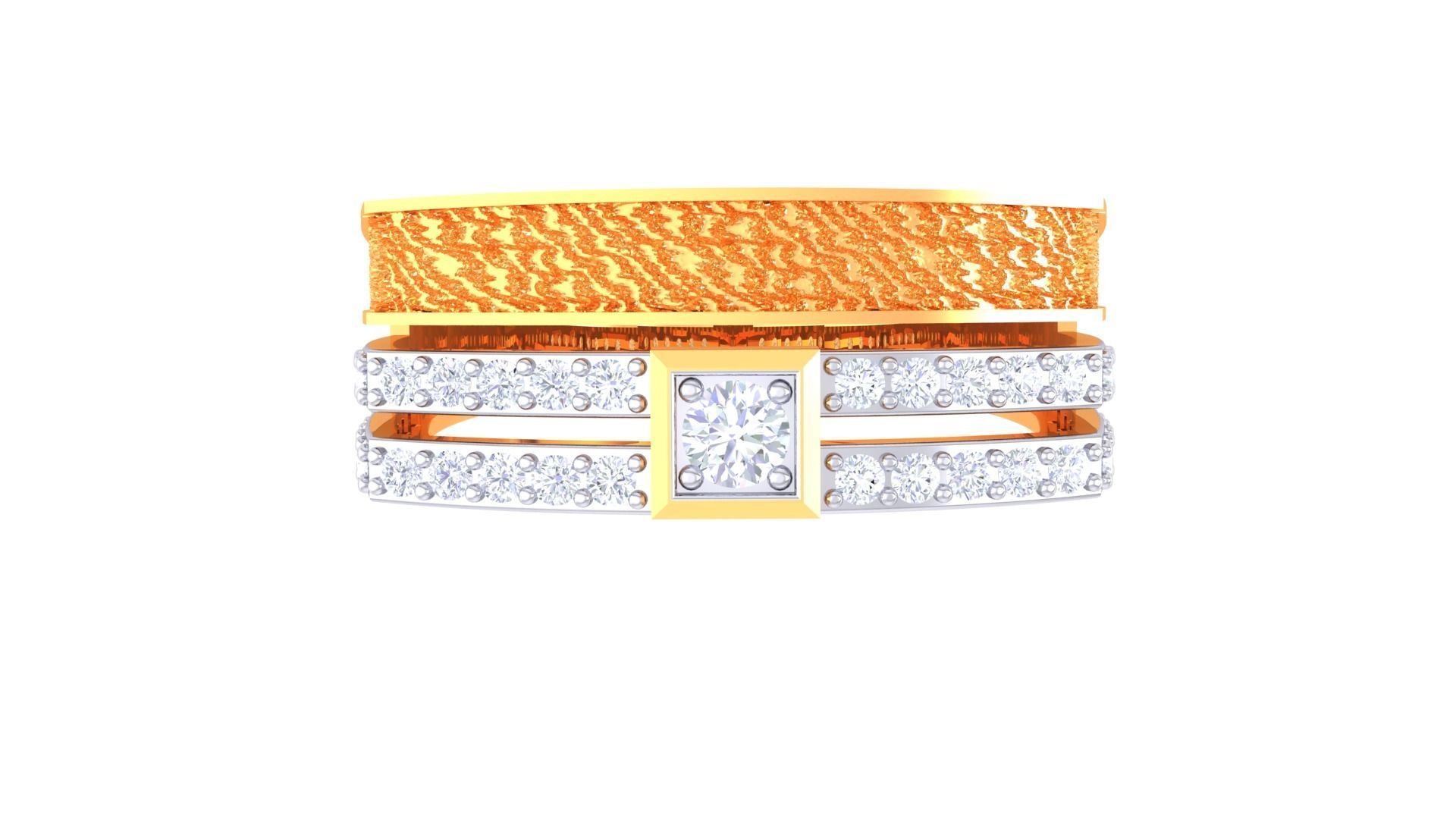 Solitaire Men Groom Gents Diamond Ring 3dm stl obj mtl 3mf glb 3D print model_5