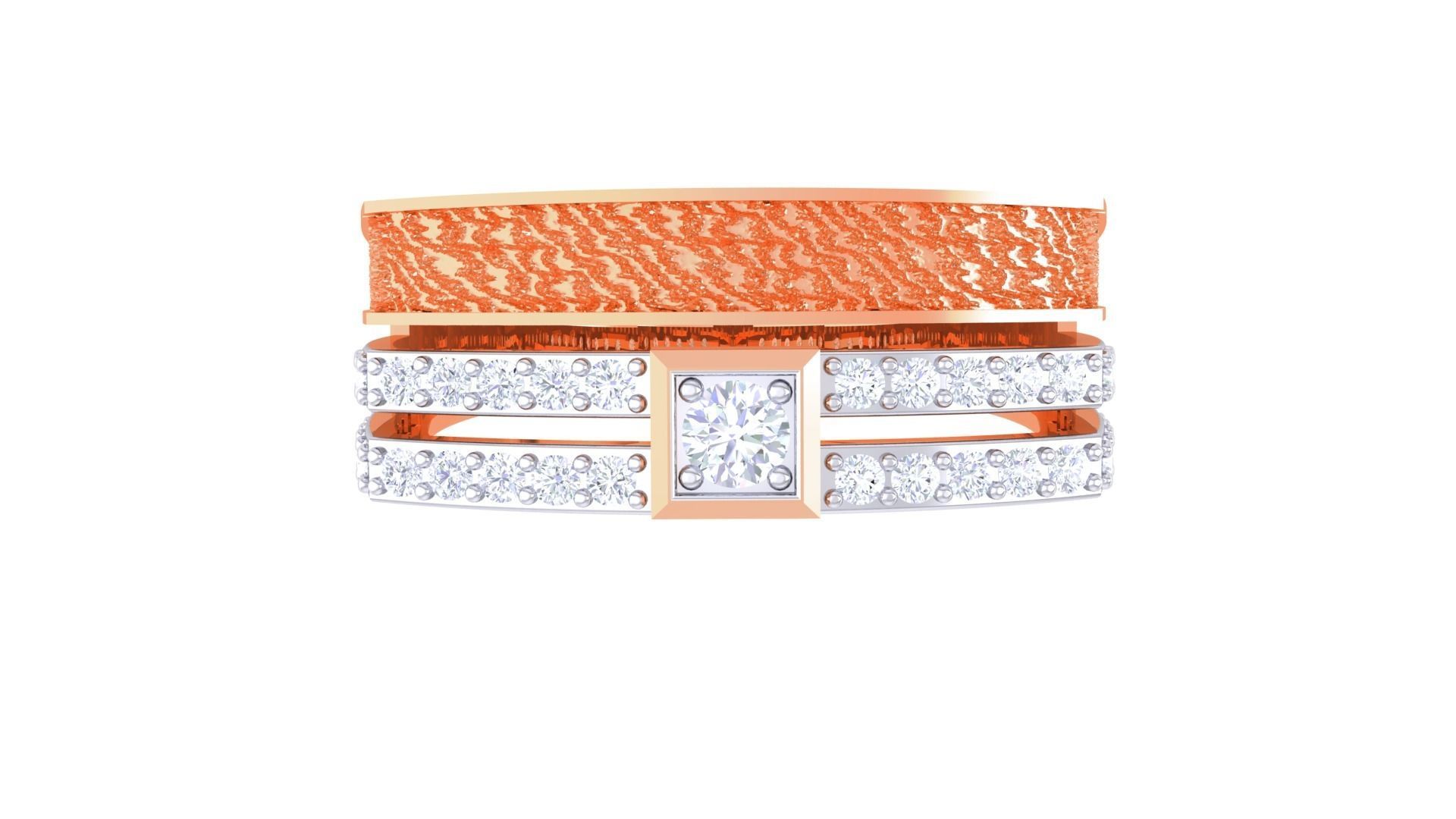 Solitaire Men Groom Gents Diamond Ring 3dm stl obj mtl 3mf glb 3D print model_7