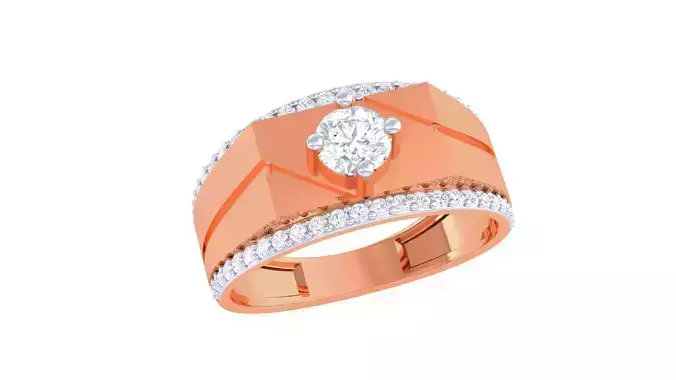 Solitaire Men Groom Gents Diamond Ring 3dm stl obj mtl 3mf glb