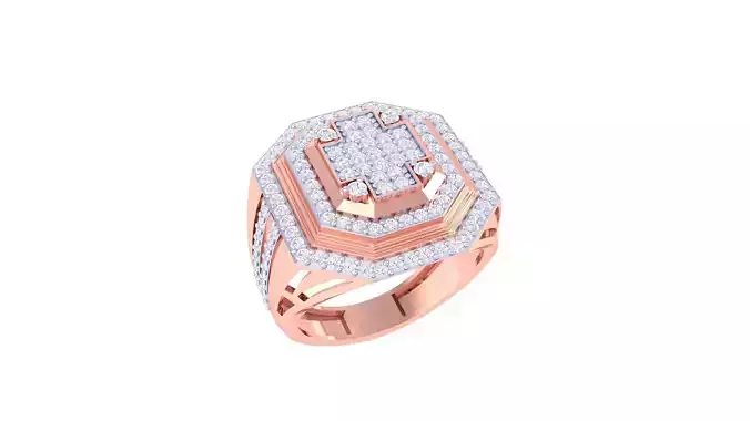 Cross Men Groom Gents Diamond Ring 3dm stl obj mtl 3mf glb 3D print model