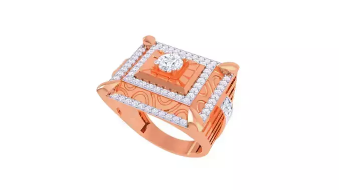 Solitaire Men Groom Gents Diamond Ring 3dm stl obj mtl 3mf glb