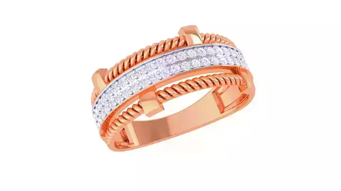 Wire Rope Men Groom Gents Diamond Ring 3dm stl obj mtl 3mf glb