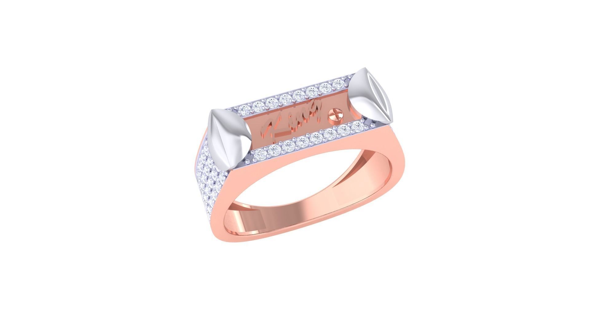 Kings Men Groom Gents Diamond Ring 3dm stl obj mtl 3mf glb 3D print model_3