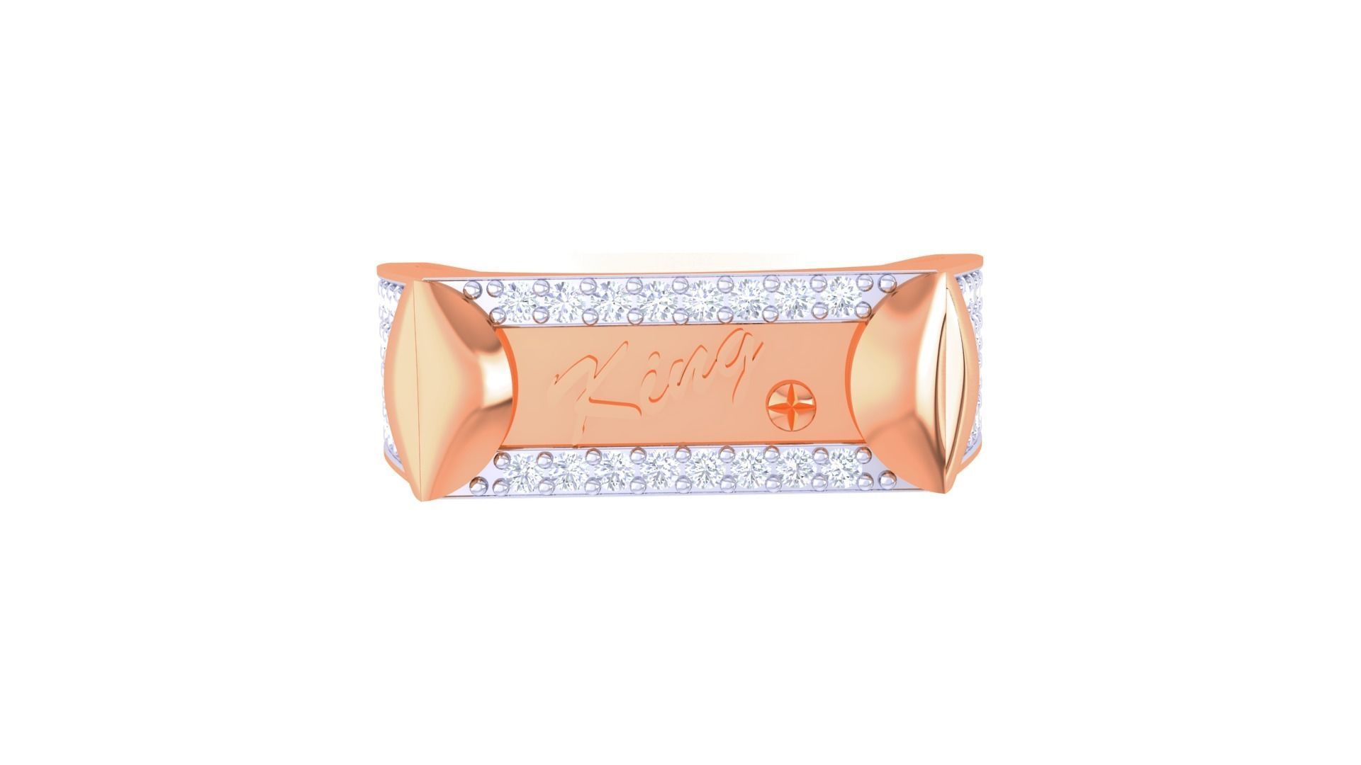 Kings Men Groom Gents Diamond Ring 3dm stl obj mtl 3mf glb 3D print model_7