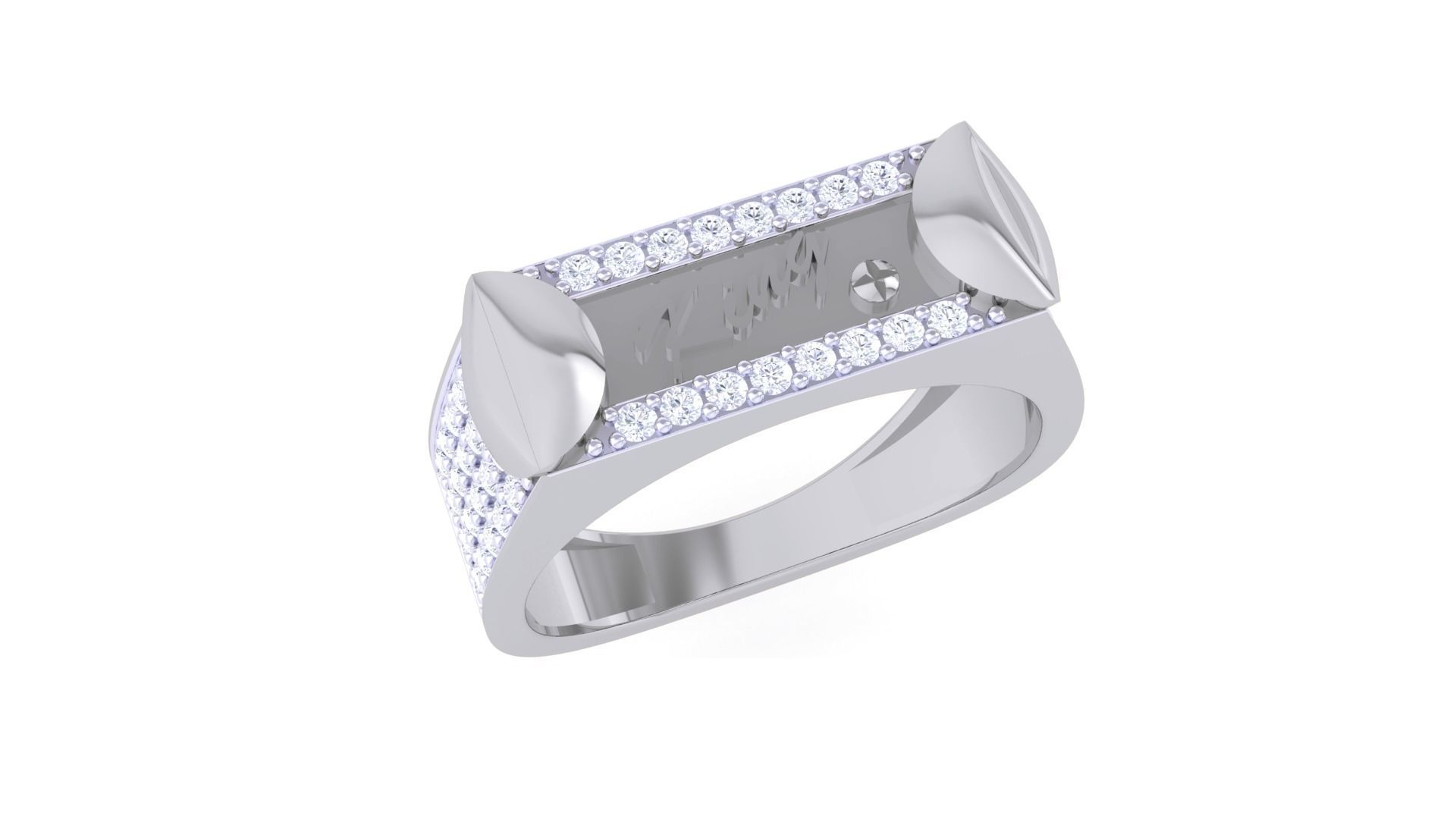 Kings Men Groom Gents Diamond Ring 3dm stl obj mtl 3mf glb 3D print model_1