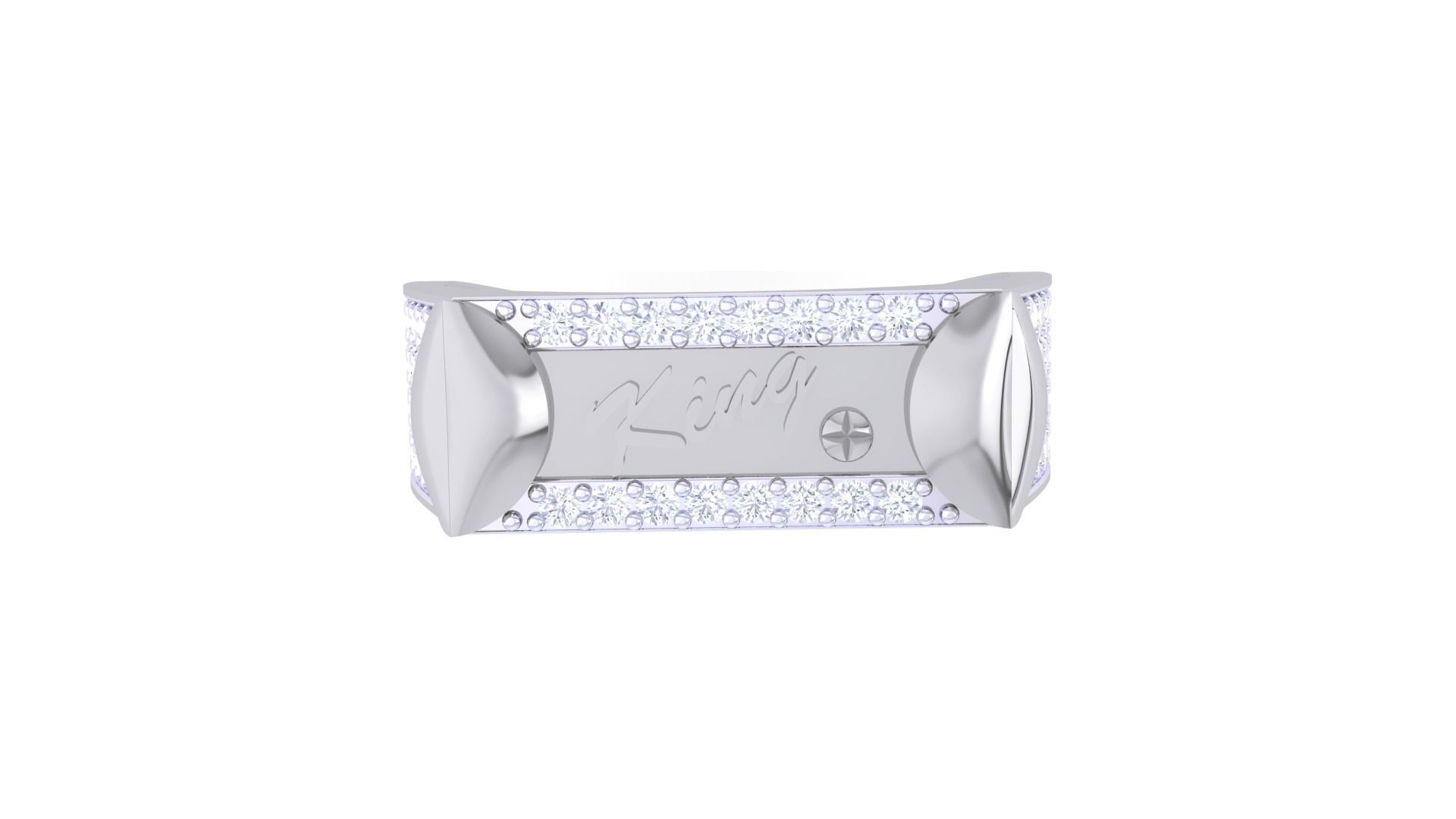 Kings Men Groom Gents Diamond Ring 3dm stl obj mtl 3mf glb 3D print model_6