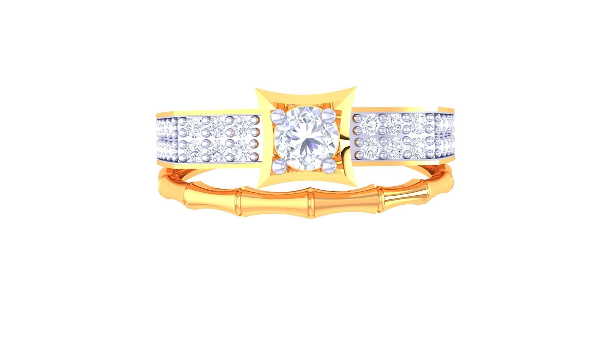 Solitaire Men Groom Gents Diamond Ring 3dm stl obj mtl 3mf glb 3D print model_6