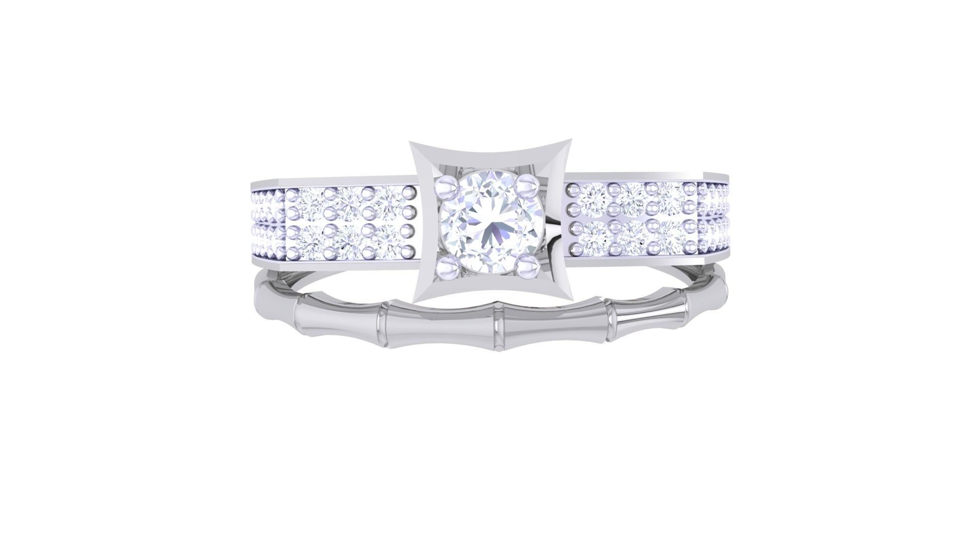 Solitaire Men Groom Gents Diamond Ring 3dm stl obj mtl 3mf glb 3D print model_5