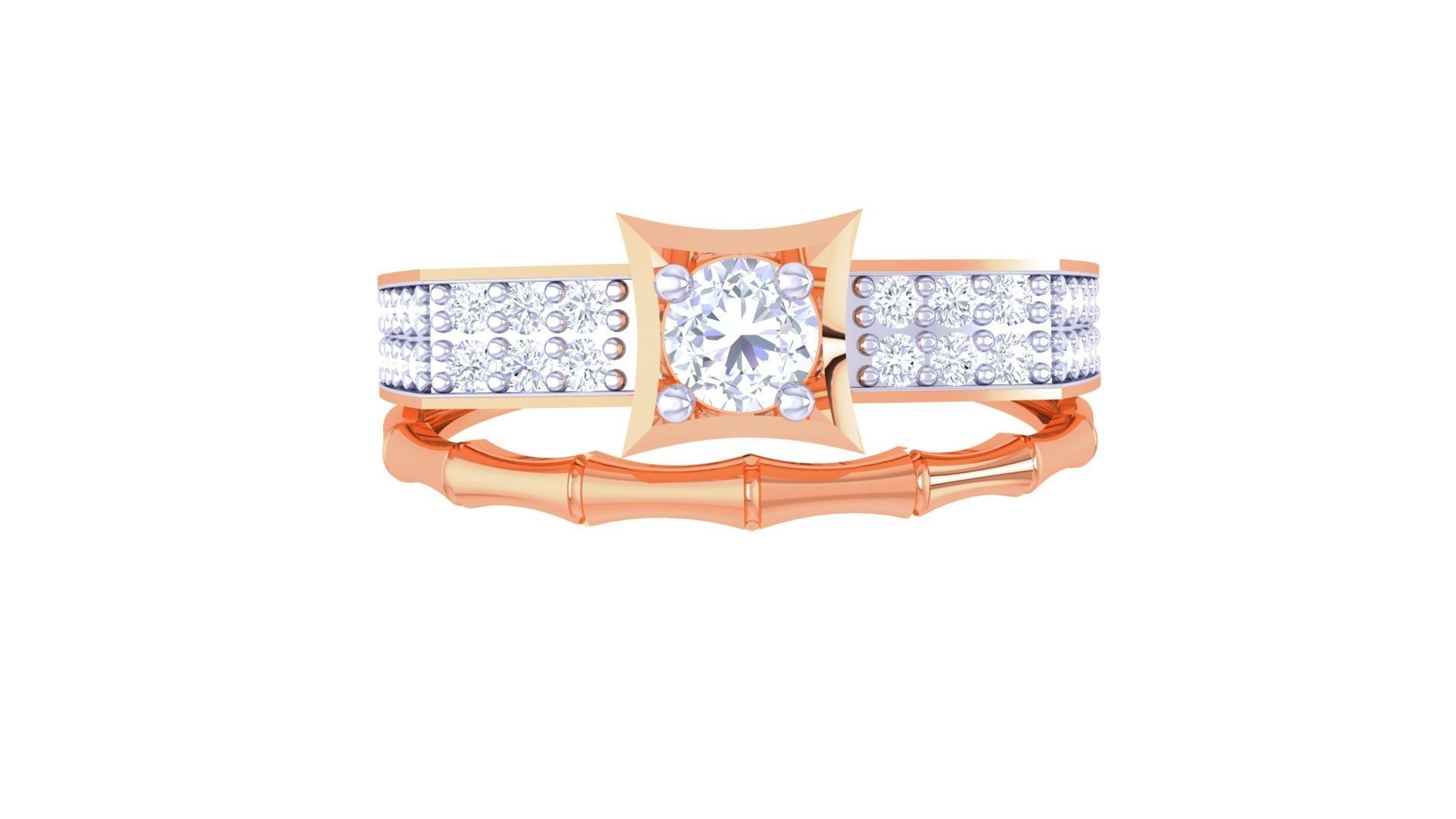 Solitaire Men Groom Gents Diamond Ring 3dm stl obj mtl 3mf glb 3D print model_7