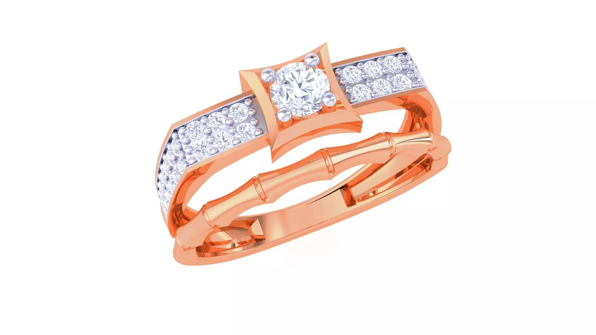 Solitaire Men Groom Gents Diamond Ring 3dm stl obj mtl 3mf glb 3D print model_0